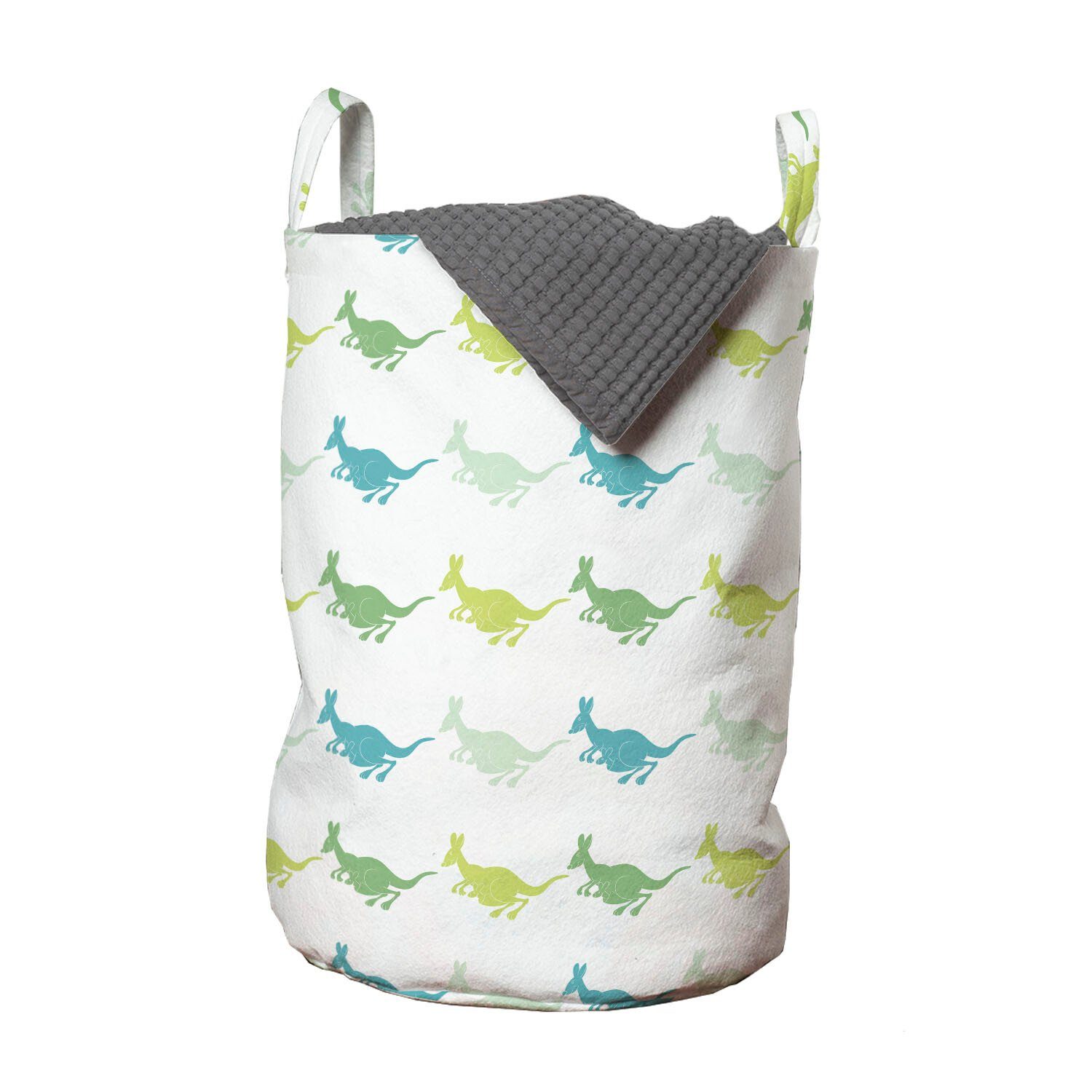 in für Griffen Känguru Wäschekorb Baby-Tiere Kordelzugverschluss mit Wäschesäckchen Tasche Abakuhaus der Waschsalons,
