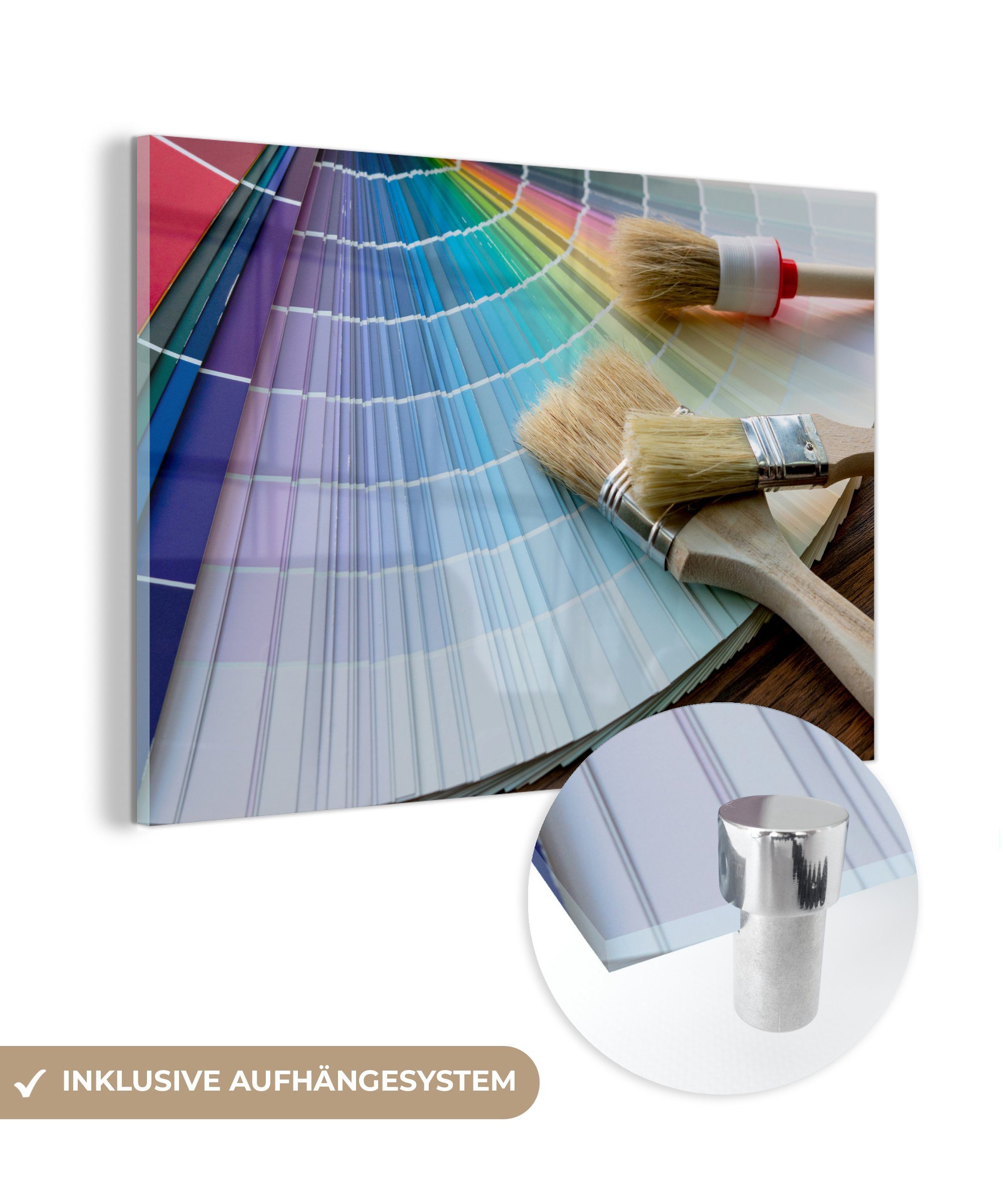 MuchoWow Acrylglasbild St), & Wohnzimmer Schlafzimmer die (1 Acrylglasbilder Farbpalette Inneneinrichtung, für