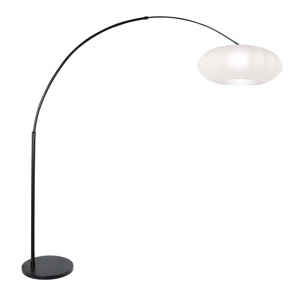 Steinhauer LIGHTING Stehlampe, Leuchtmittel nicht inklusive, Stehleuchte Standlampe Bogenleuchte Wohnzimmerlampe Metall Seide H 230