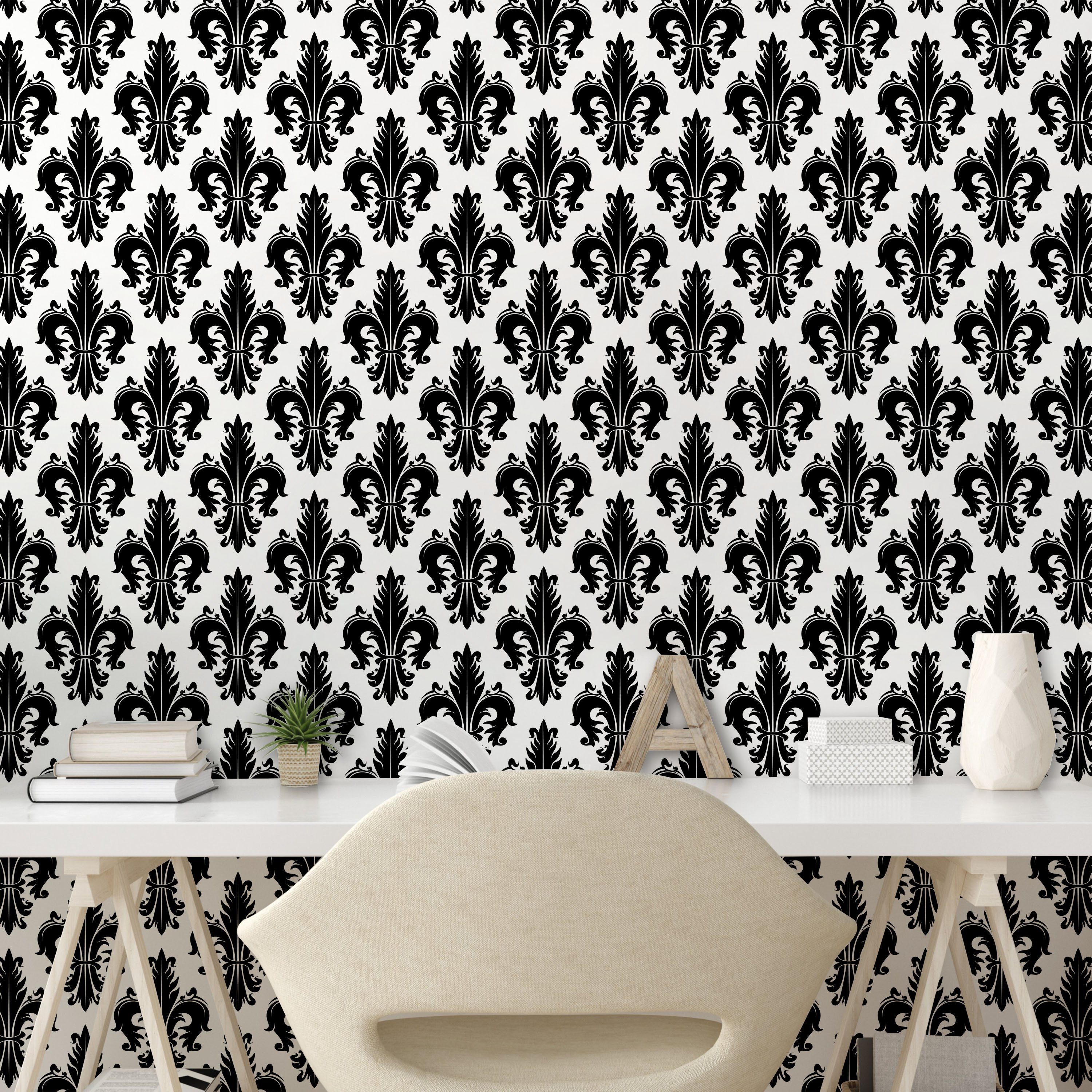 Wohnzimmer Abakuhaus Vinyltapete Pattern selbstklebendes Lily Küchenakzent, Royal Fleur Lis De