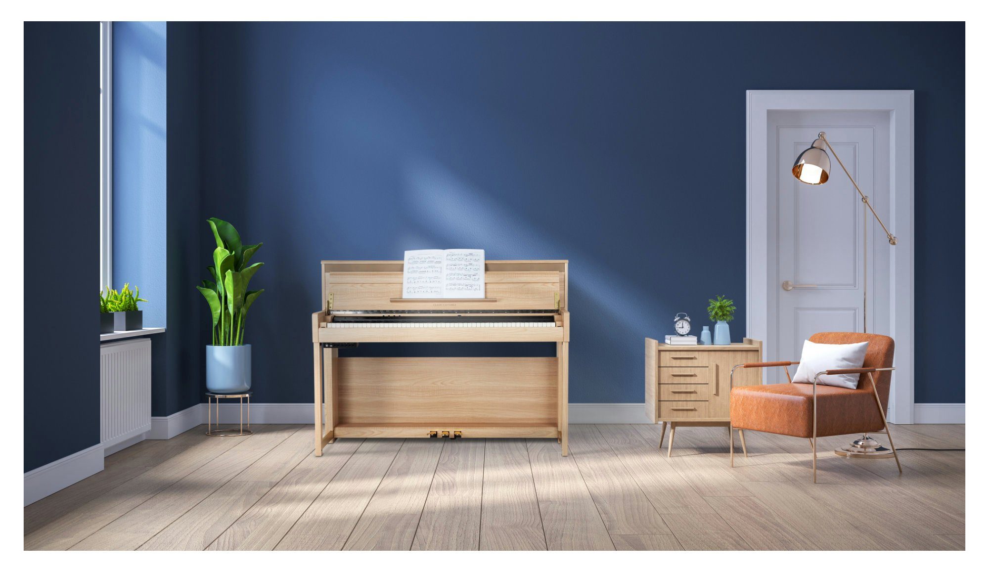 Classic Cantabile Digitalpiano UP-1 LA E-Piano Set - 88 gewichtete Tasten mit Graded Hammer-Tastatur (Spar-Set, inkl. Klavierbank, Kopfhörer & Schule), Klavier mit 40 Sounds und 256-fache Polyphonie