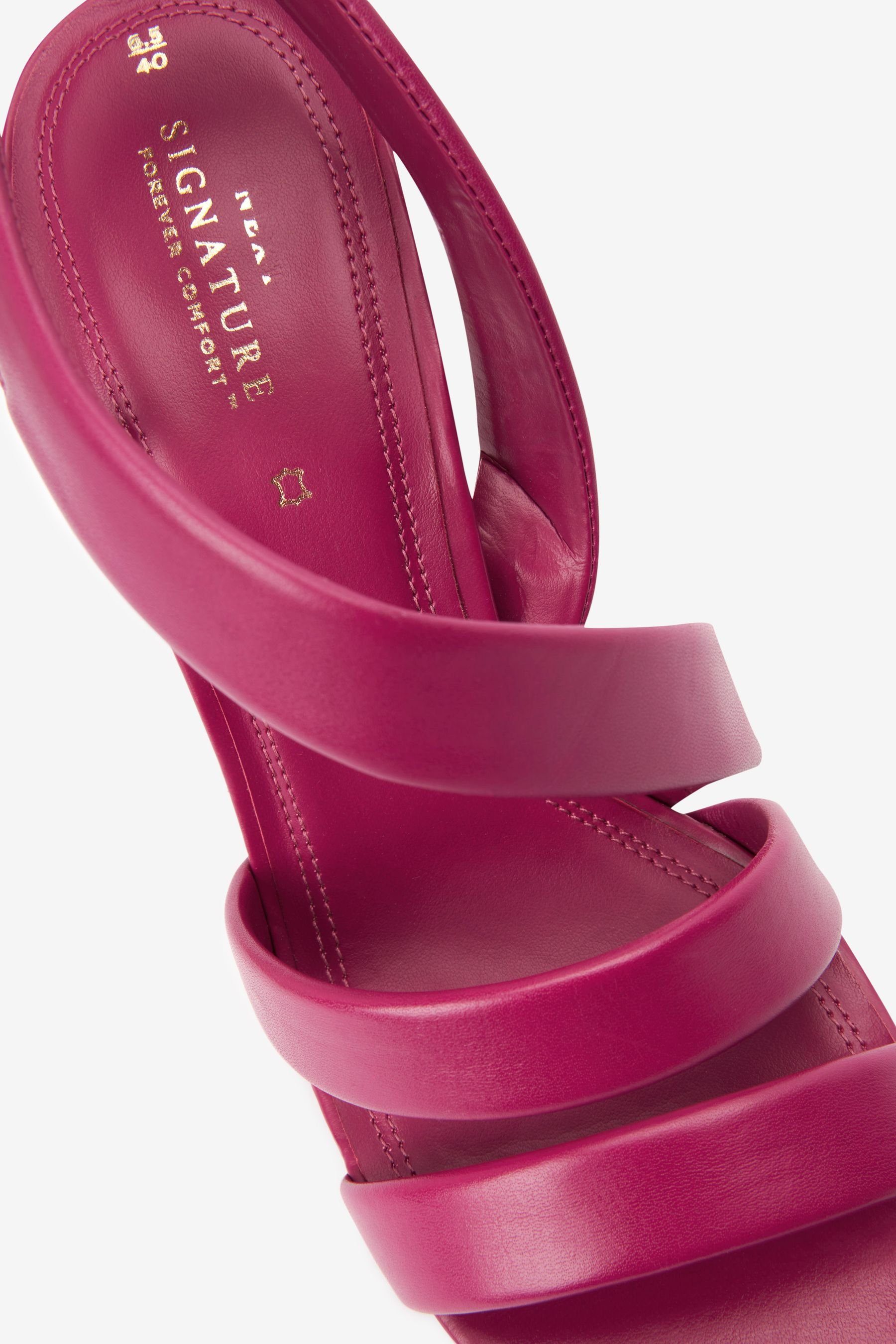 Next Signature (1-tlg) Riemen mit asymmetrischem Sandale Sandalette Pink