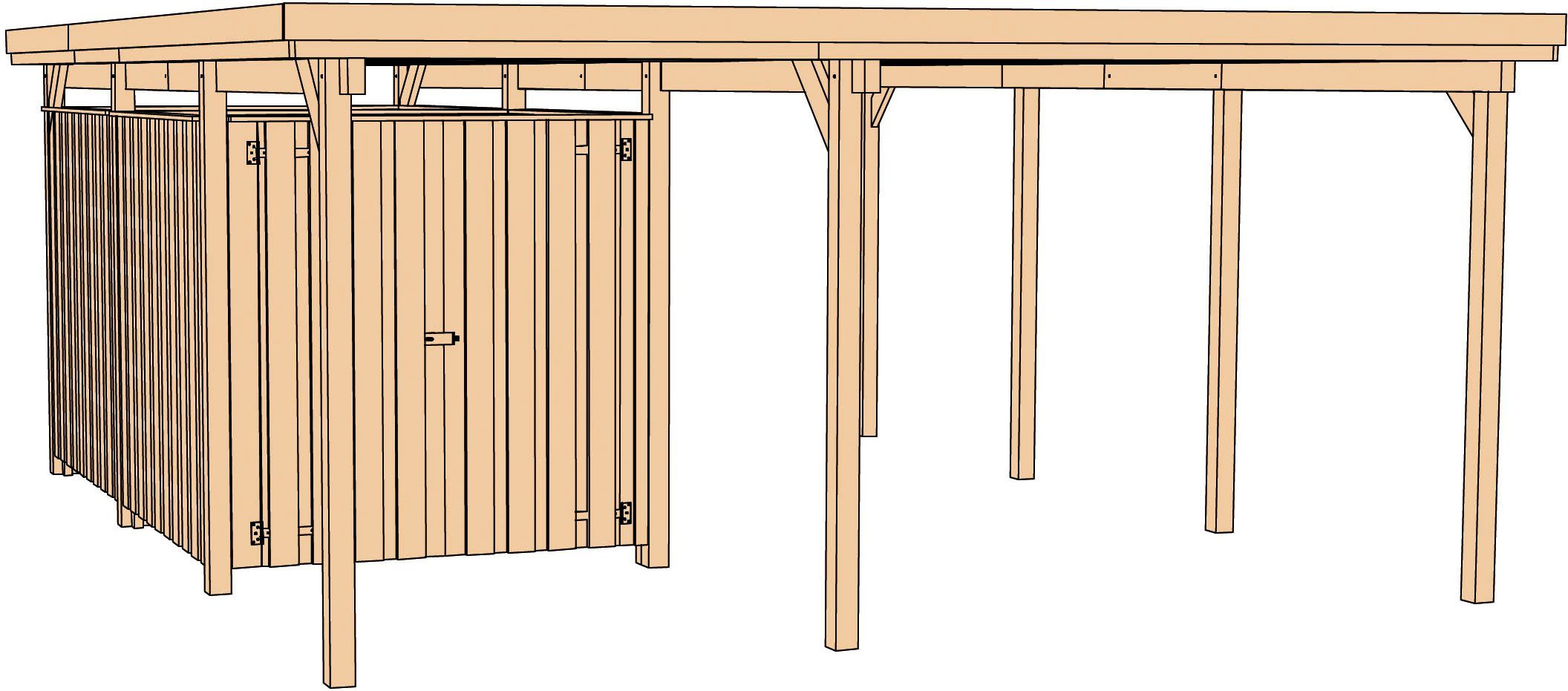 Geräteraum inkl. 607 BxT: cm, Einfahrtshöhe, weka Einzelcarport 512x433 Gr.1, cm 215