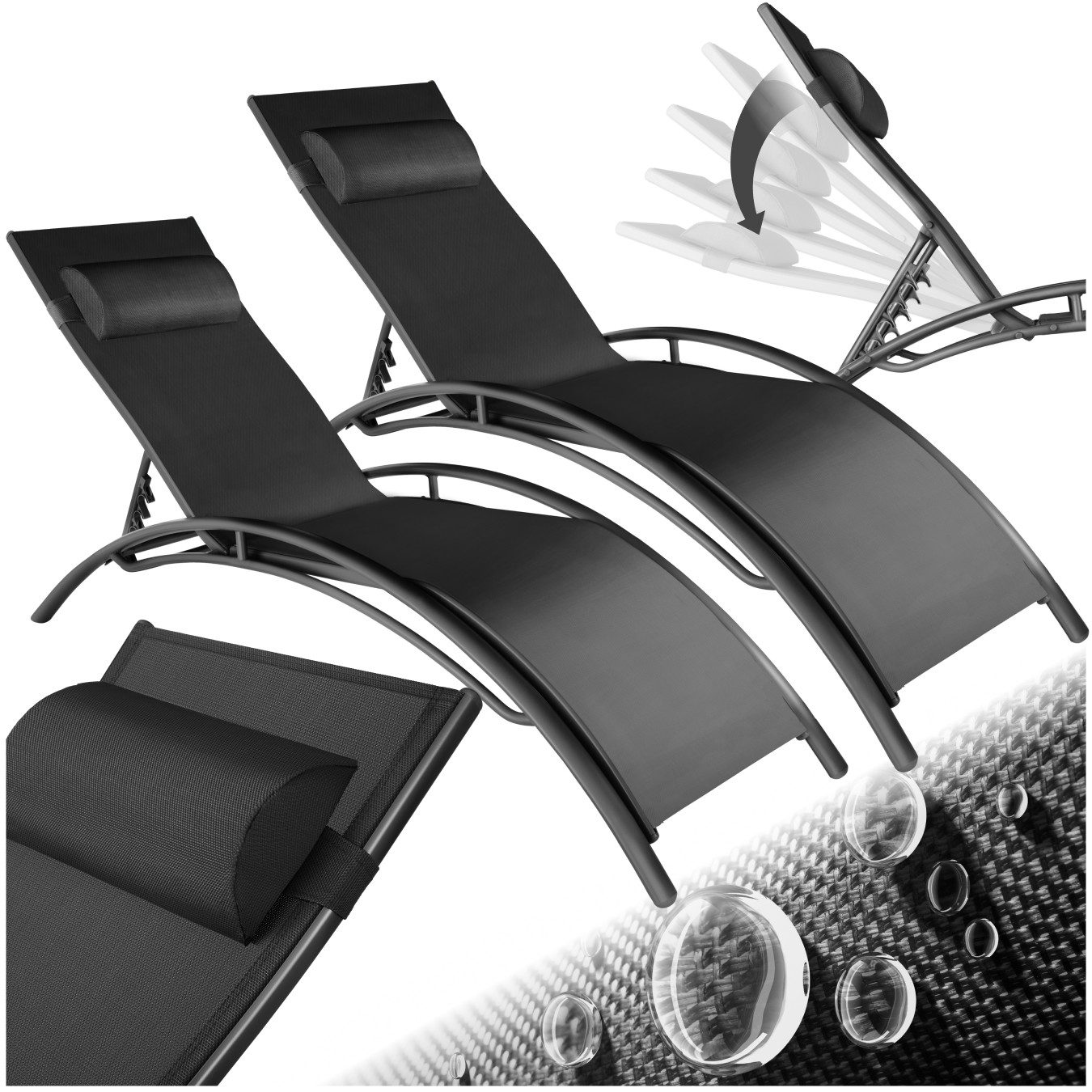 tectake Gartenliege 2er Set Gartenliege, Set, günstig online kaufen