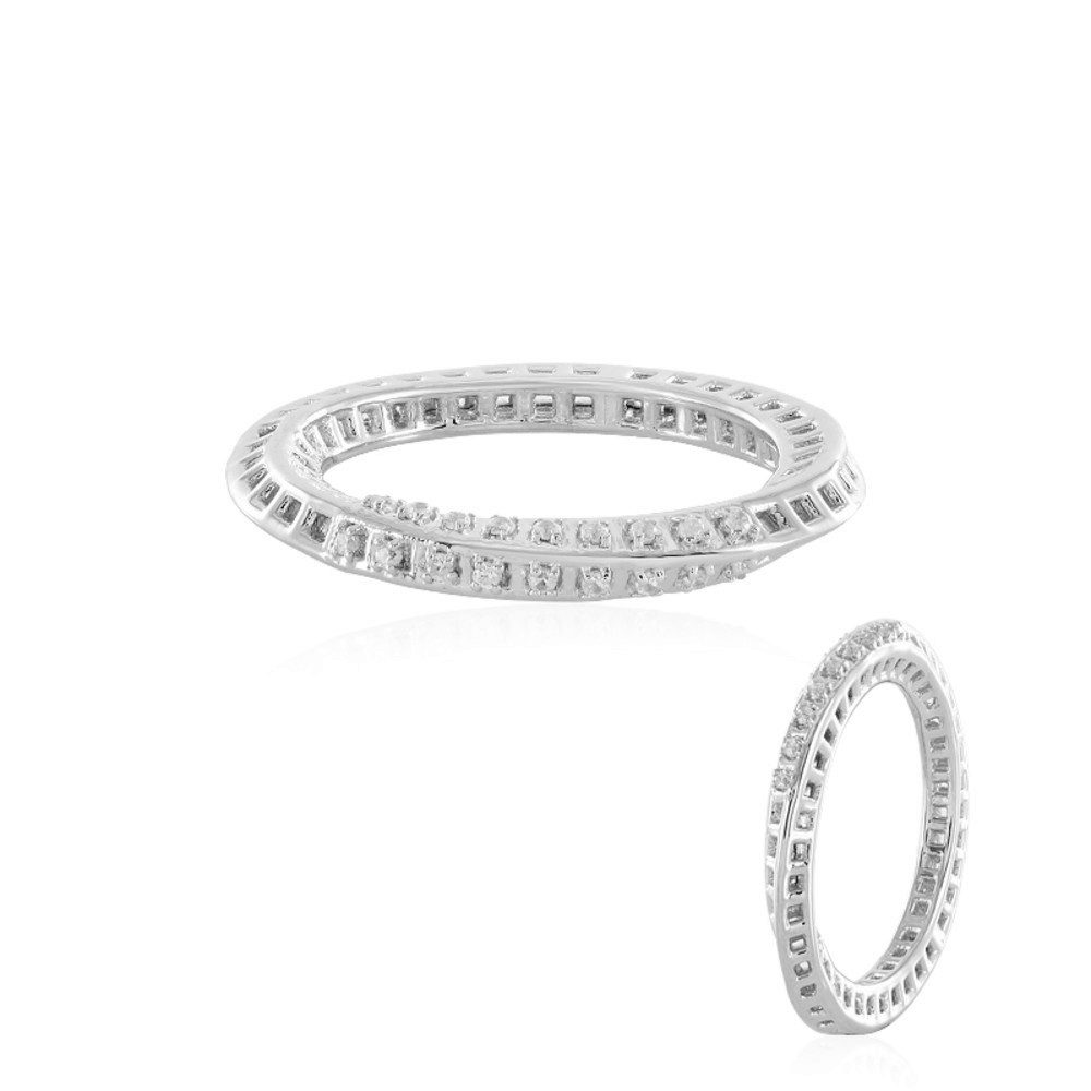 Cavill Silberring Cavill Zirkonring Damen 0,21 ct Zirkone, platiniert, Sterlingsilber (1-tlg)