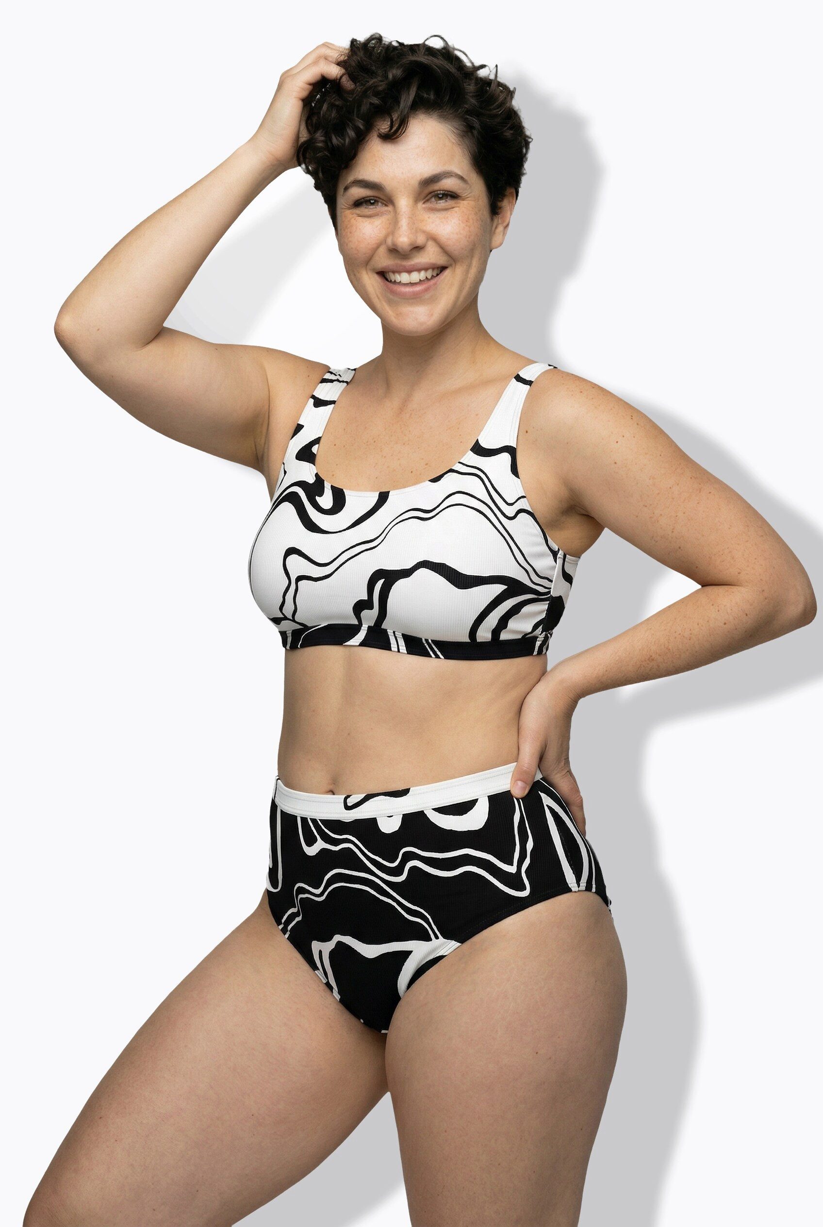 Ulla Popken Soft-BH Bikini Linienmuster Softcups Träger verstellbar