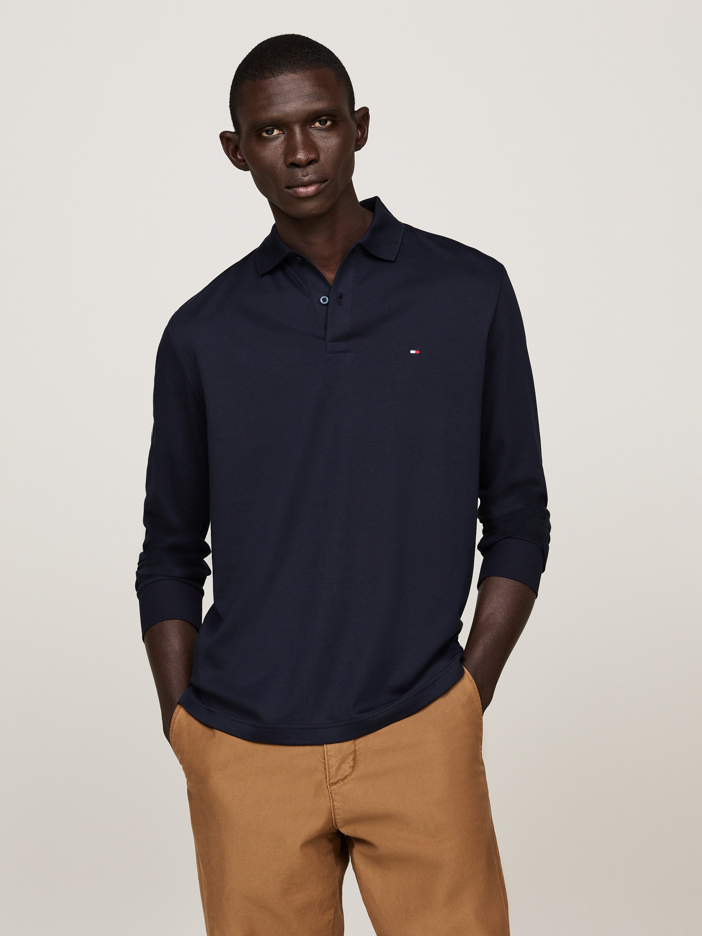 Tommy Hilfiger Langarm-Poloshirt L/S LIQUID COTTON REG POLO mit Jersey und günstig online kaufen