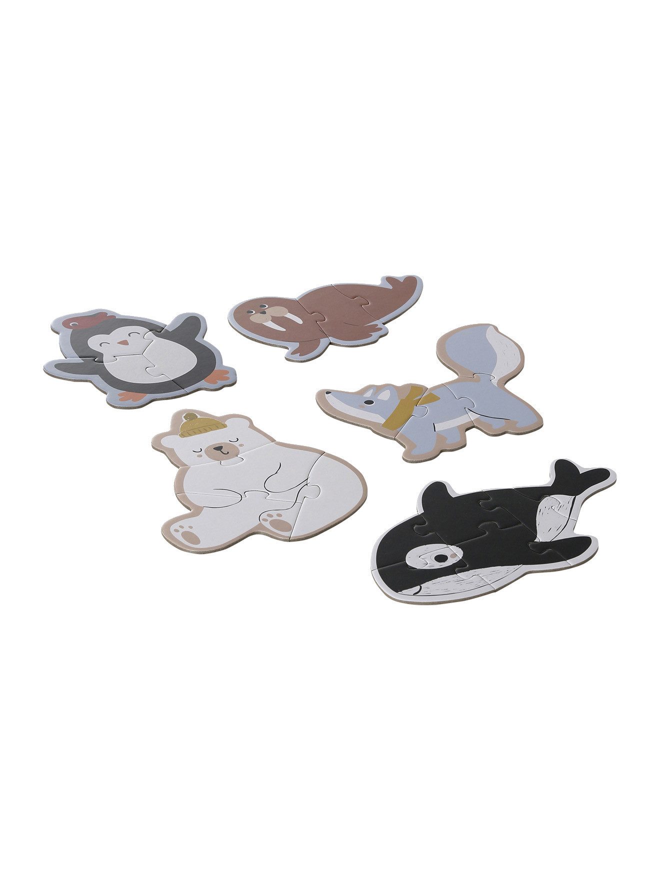 vertbaudet Puzzle 5er-Set Lernpuzzles TANSANIA, 3-6 Teile, Puzzleteile, 5er-Set, 3-6 Teile