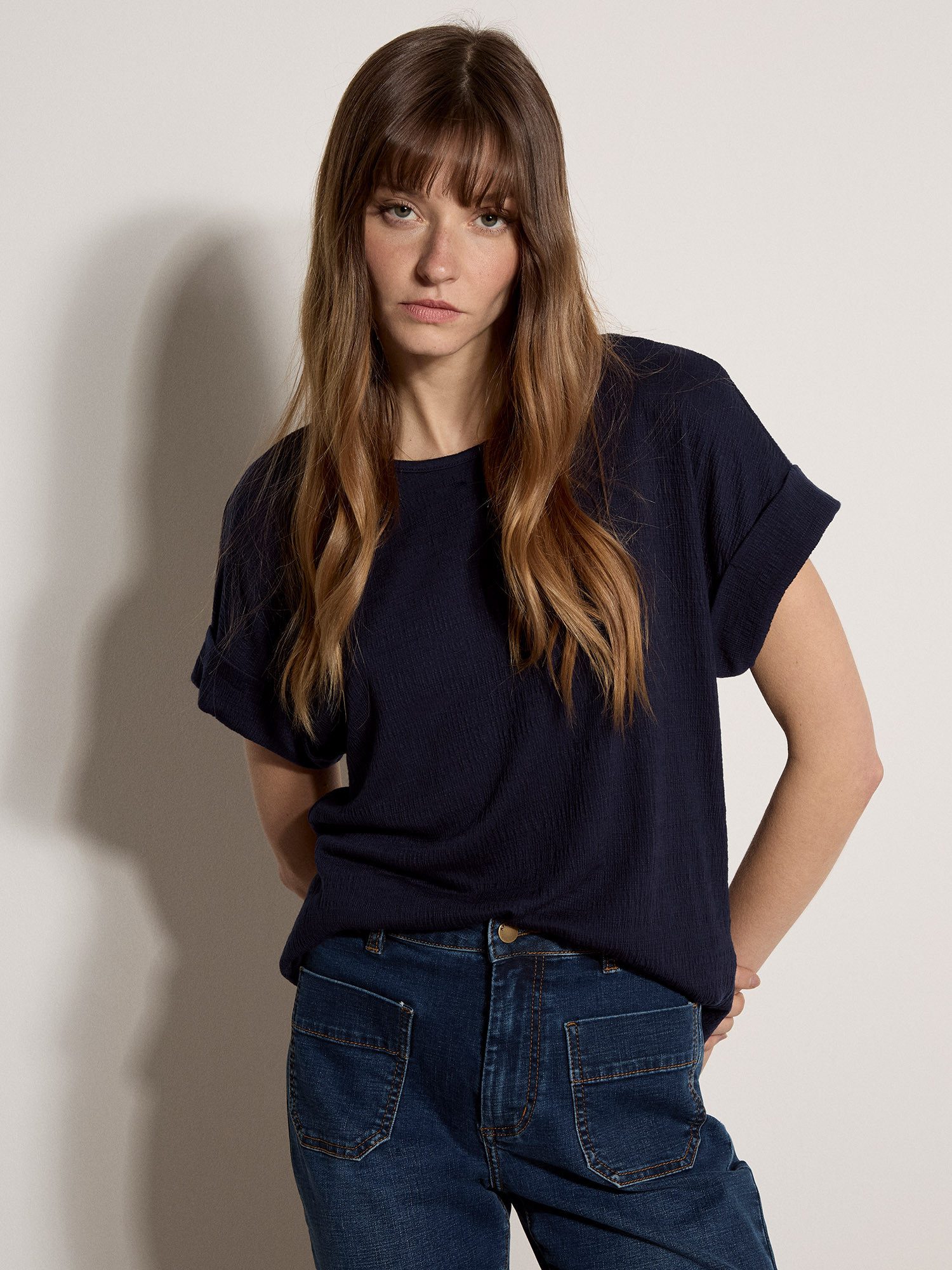 T-Shirt Strukturiertes T-Shirt