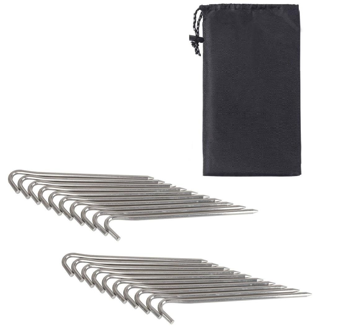 BAYLI Zelthering 20 Zeltheringe aus Aluminium mit Tasche, Erdnagel Set 18cm Lang, (20er Set Zeltheringe inkl. Aufbewahrungstasche)