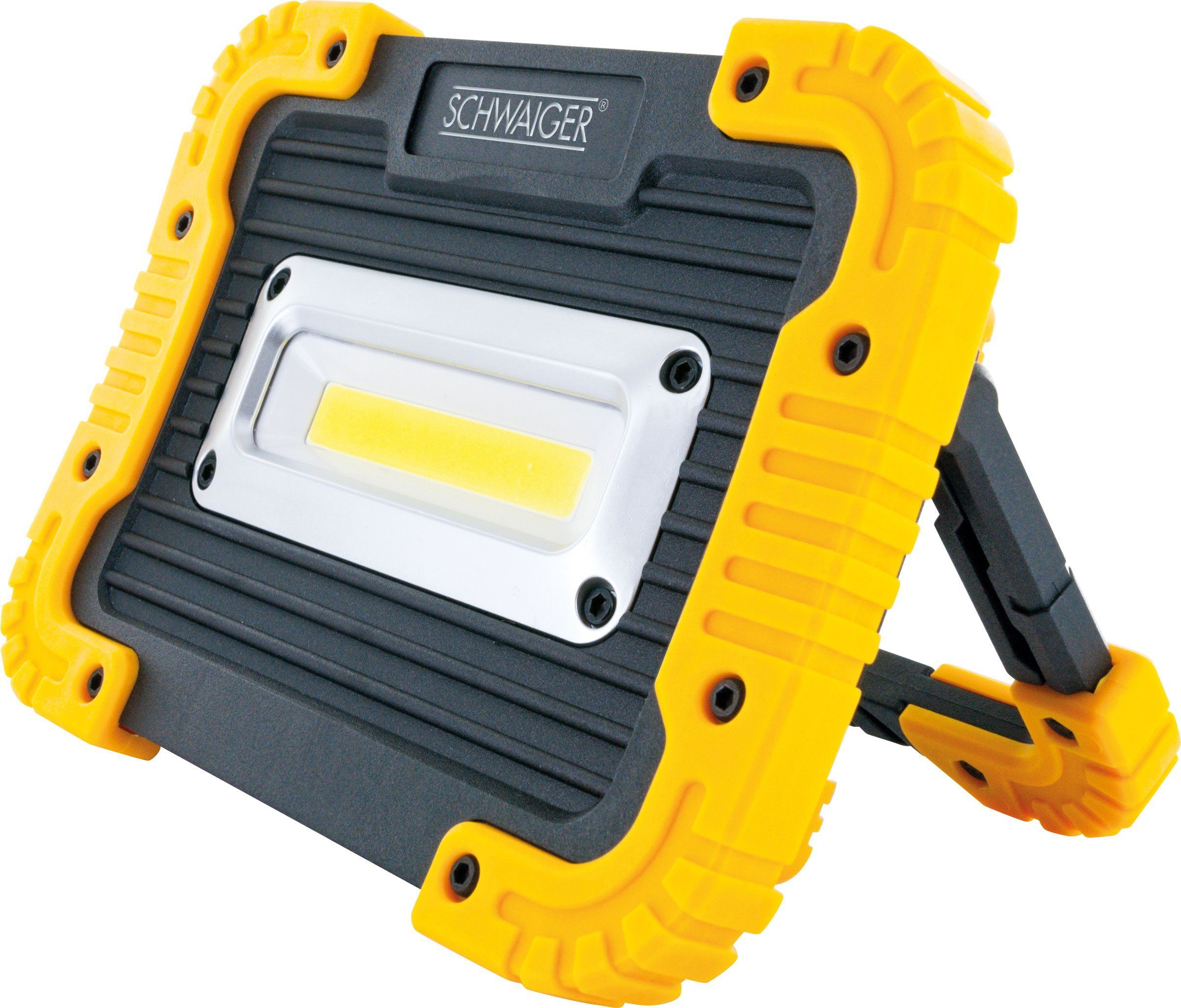 Schwaiger LED Arbeitsleuchte WLED90 513, COB-LED, Weiß, mehrstufig einstellbarer Standfuß, batteriebetrieben