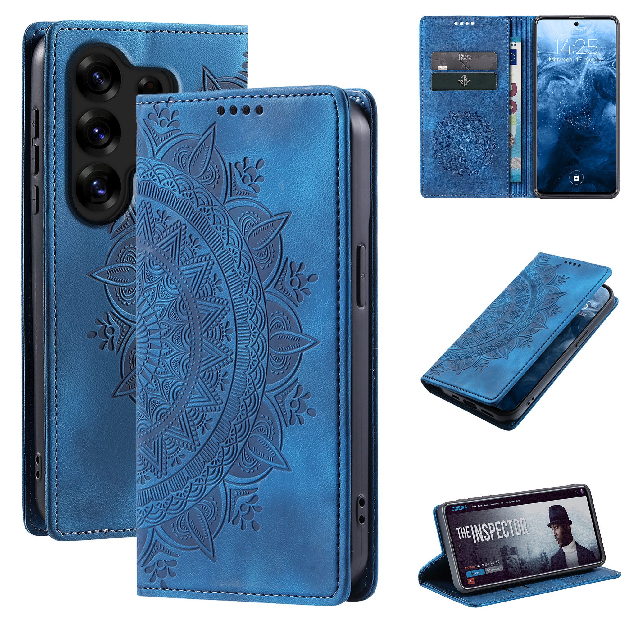 Tec-Expert Handyhülle Mandala Hülle Cover für Samsung Galaxy S26 Ultra, Klapphülle Case Tasche mit Kartenfächern und RFID Schutz