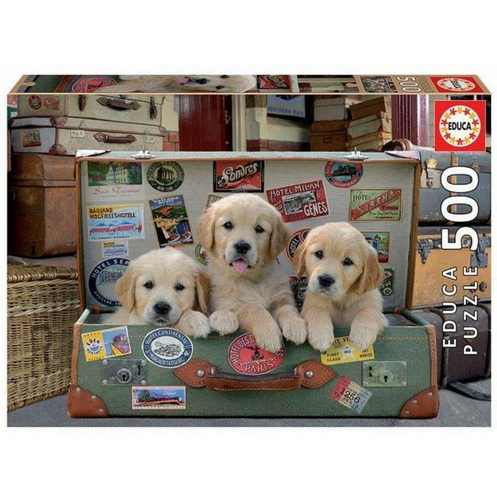 Carletto Puzzle Educa - Hunde im Koffer 500 Teile Puzzle Puzzleteile