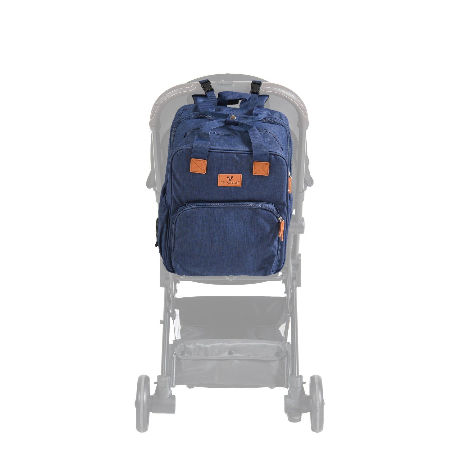 in Babybett Reißverschluss Liana 2 (1-tlg), blau 1 Rucksack Wickeltasche Clips Kinderwagentasche Cangaroo