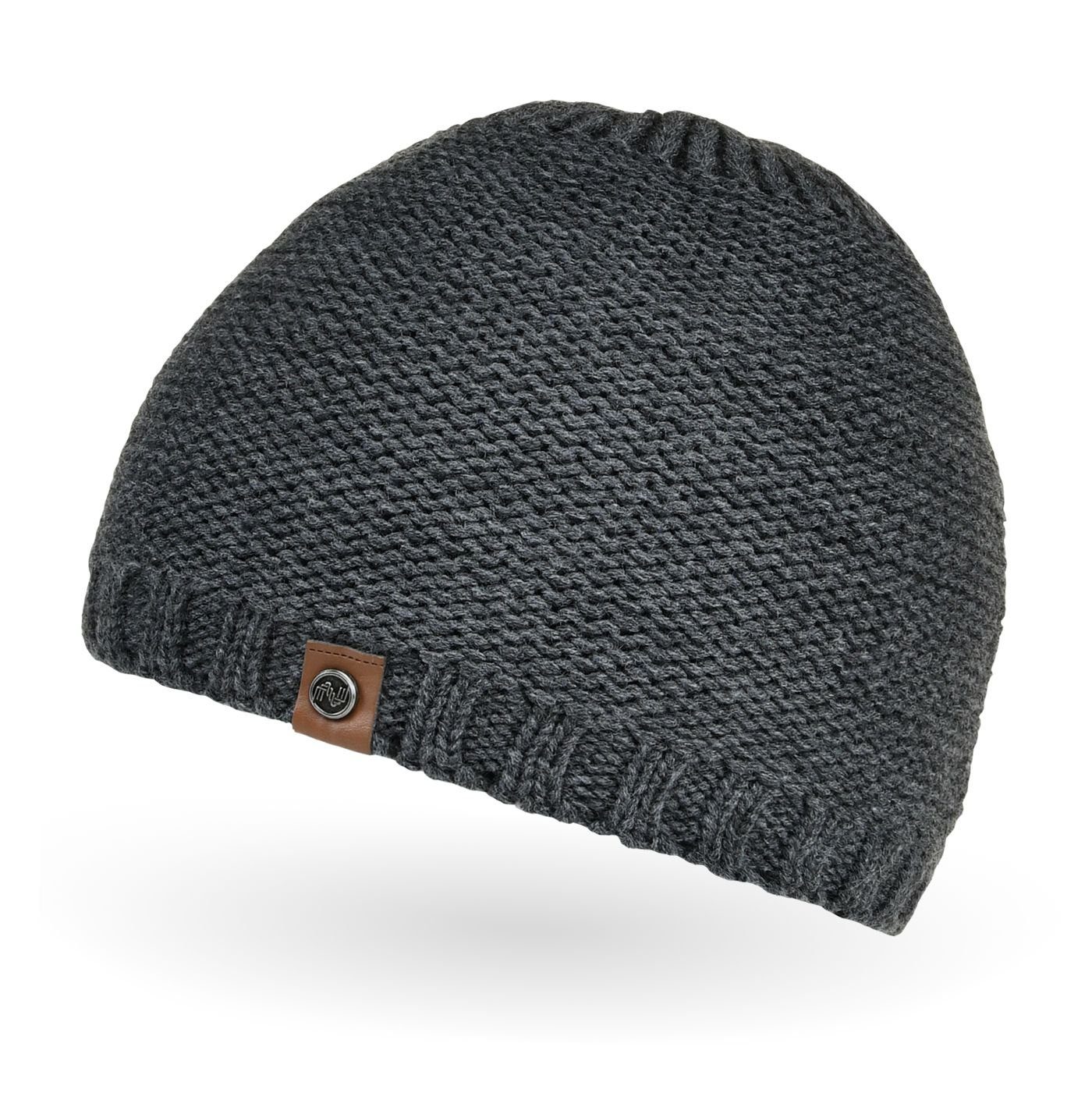 Neverless Strickmütze gefütterte Strickmütze für Herren, Mütze mit Fleece F günstig online kaufen