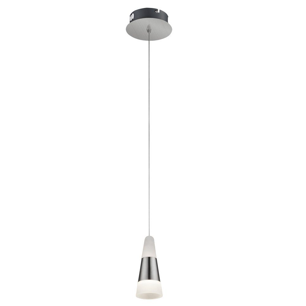 GLOBO LIGHTING Pendelleuchte, LED-Leuchtmittel fest verbaut, Warmweiß, Pendelleuchte Hängelampe Esszimmerleuchte LED nickel matt weiß Küche