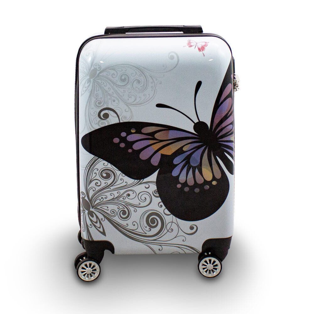 Berwin Kofferset Design Kofferset 3-teilig - Butterfly / Weiss, (Set, 3 tlg., MS-17185)