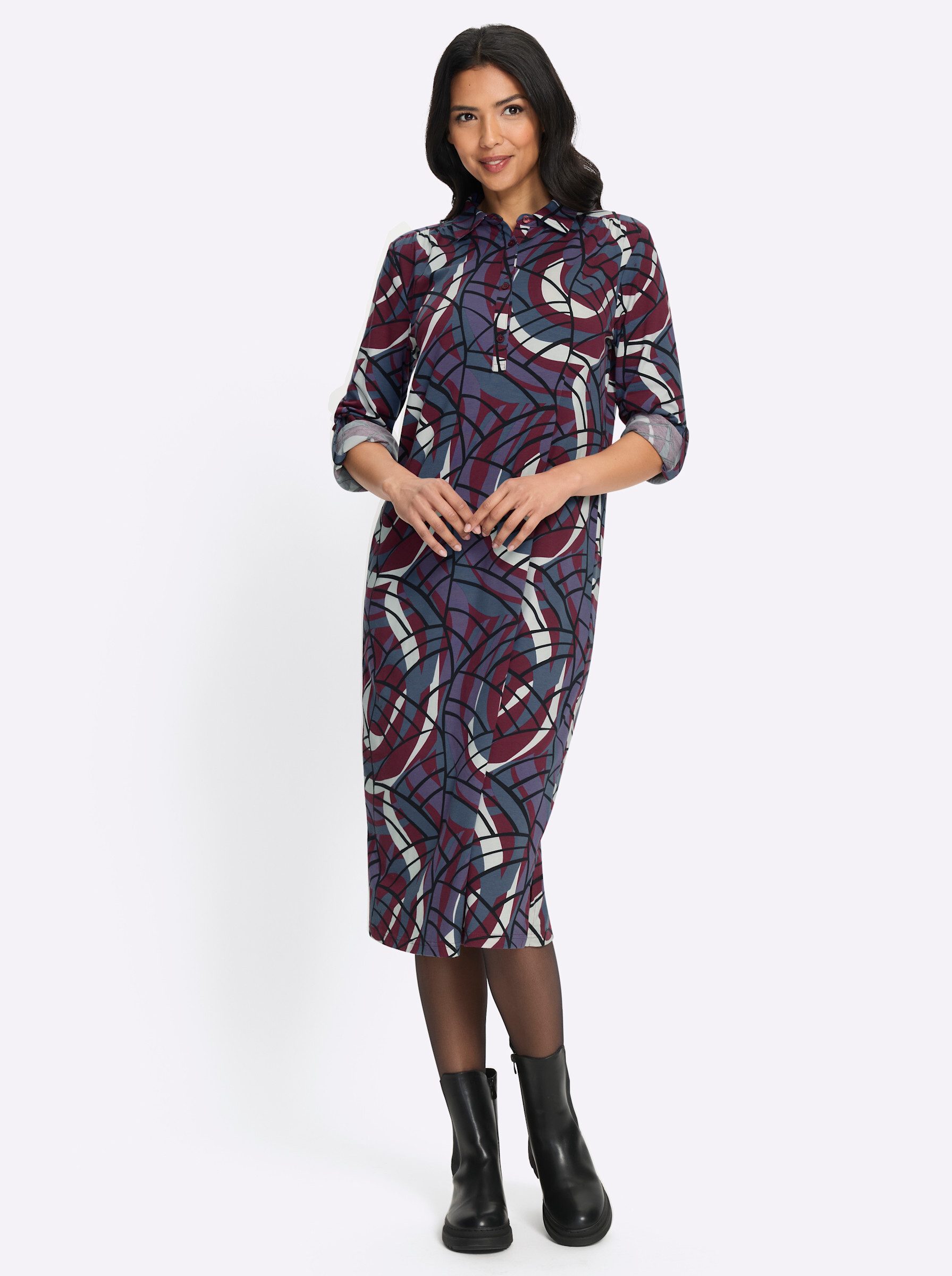 Sieh an! Etuikleid Kleid Langarm