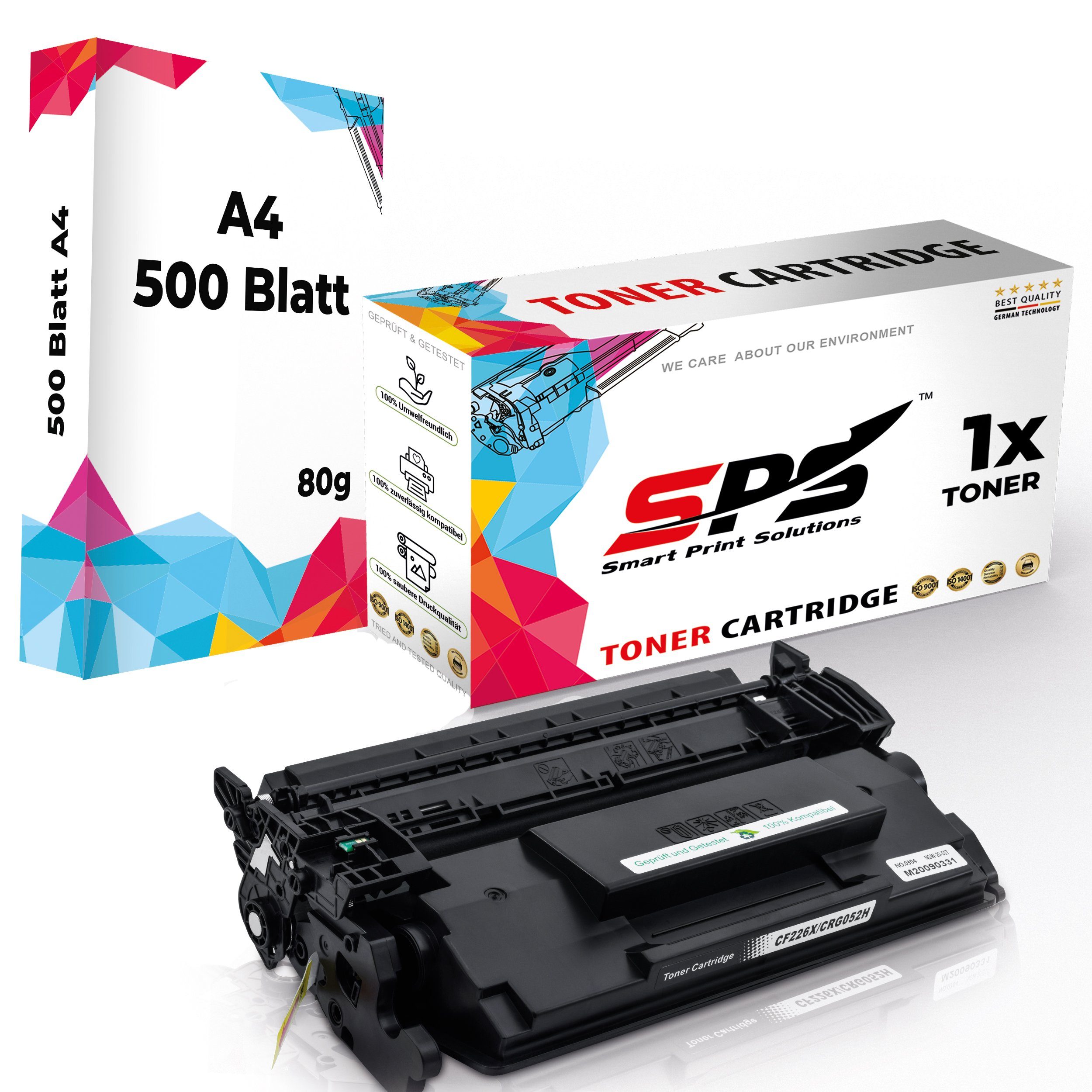 HP 26X (1er Laserjet Tonerkartusche Toner A4 Papier, CF226X, Kompatibel SPS Pro für M402D Schwarz) + Pack 1x