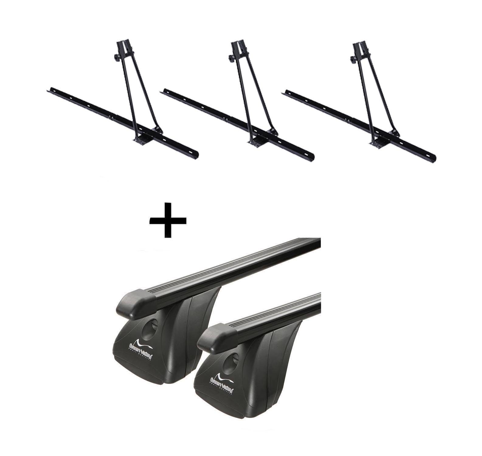 VDP Fahrradhalter, 3x Fahrradträger ORION + Dachträger Original Stahl kompatibel mit Opel Corsa B 3-5 Türer 1993-2000