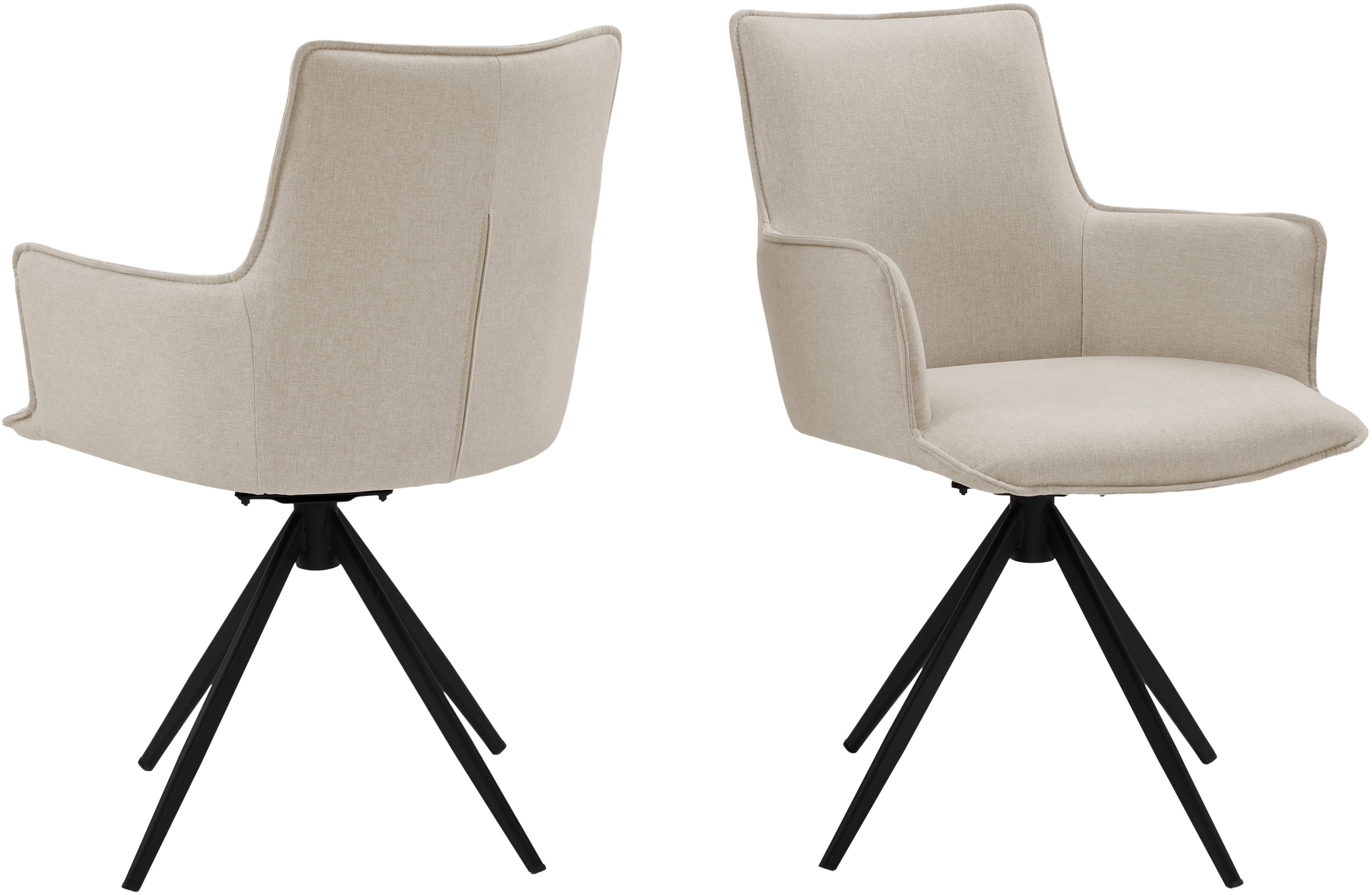 OTTO home Drehstuhl Amoreve (Set, 2 St), hochwertiger Strukturstoff, ergonomisches Design, Metallgestell