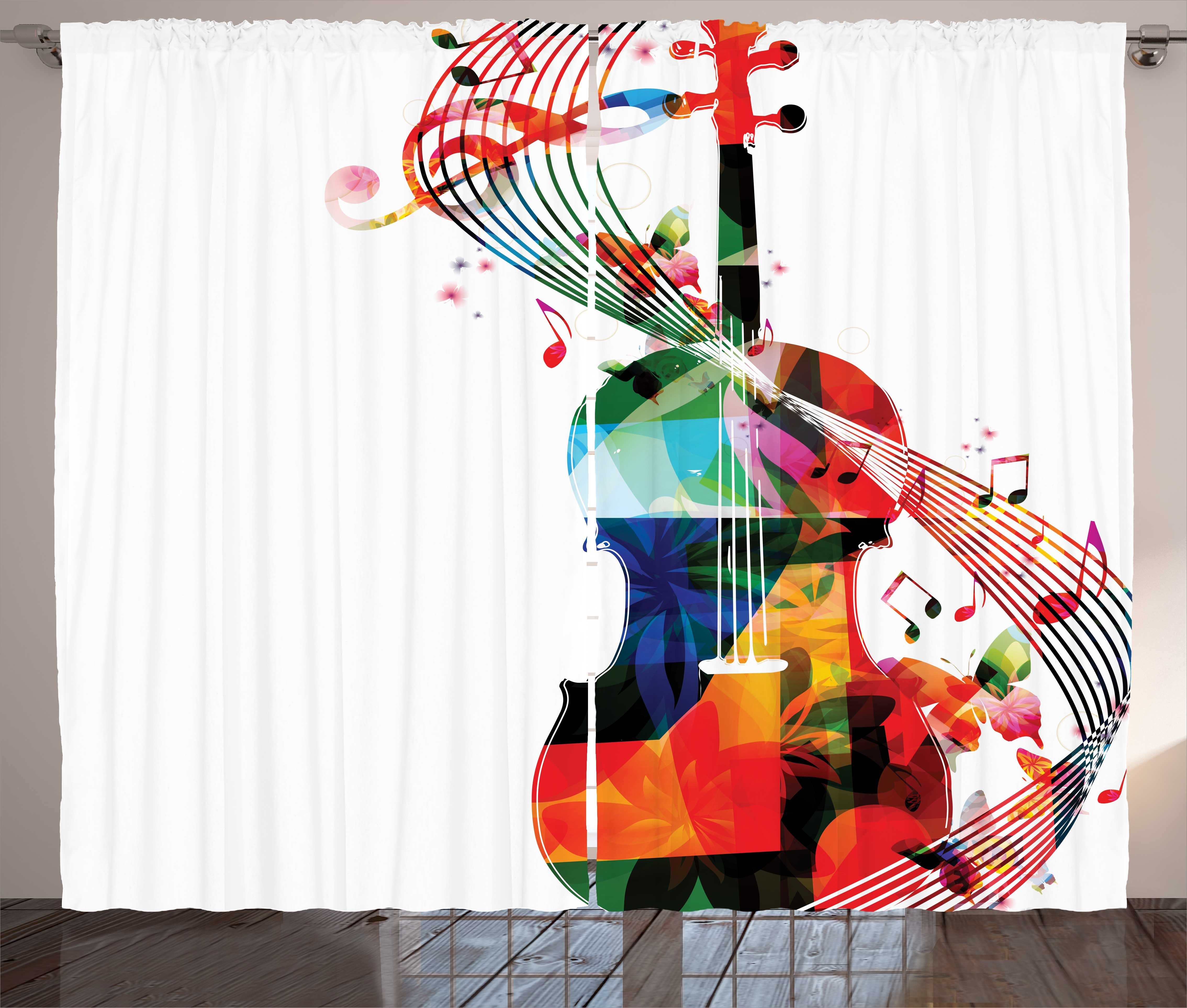 Schlafzimmer Schlaufen Vorhang und Haken, Fröhlich Kräuselband Cello mit Gardine Abakuhaus, Saiteninstrument