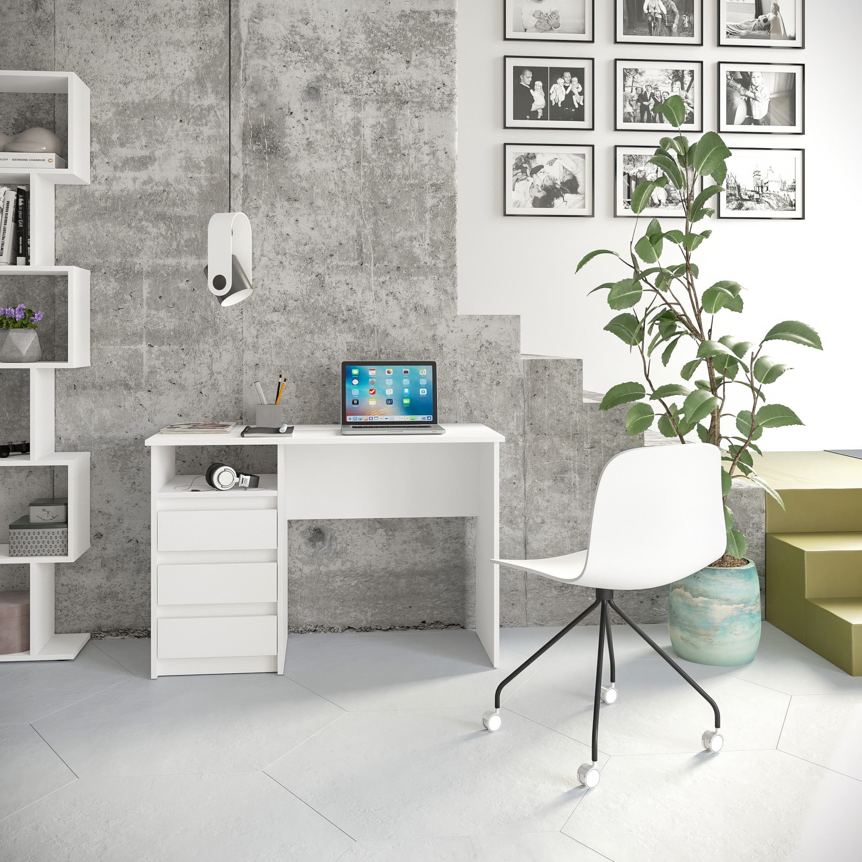 KOMTO Schreibtisch Oslo 110 Schreibtisch mit Schubladen Bürotisch Computert günstig online kaufen