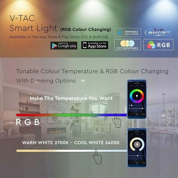 V-TAC LED-Leuchtmittel, Smart Home RGB LED 4,5 W GU10 Leuchtmittel App Alexa Sprachsteuerung