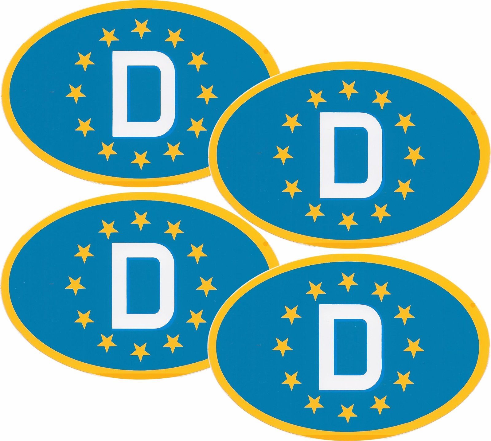 HR Autocomfort Aufkleber Europa 12 cm Euro D-Schild hochglanz Deutschland D Schild Euro D