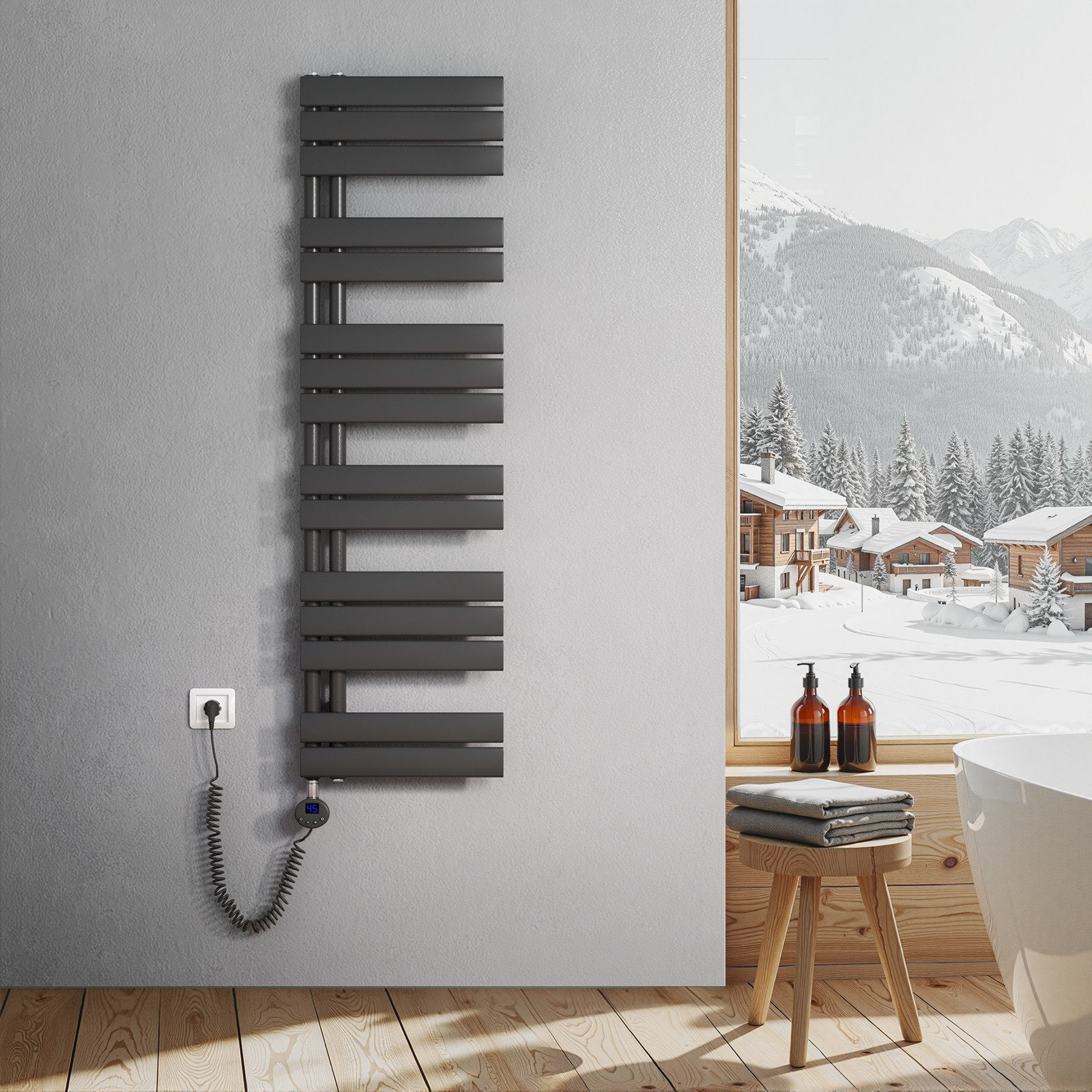 MEYKOERS Elektrischer Badheizkörper Elektro Handtuchtrockner Mit Thermostat günstig online kaufen