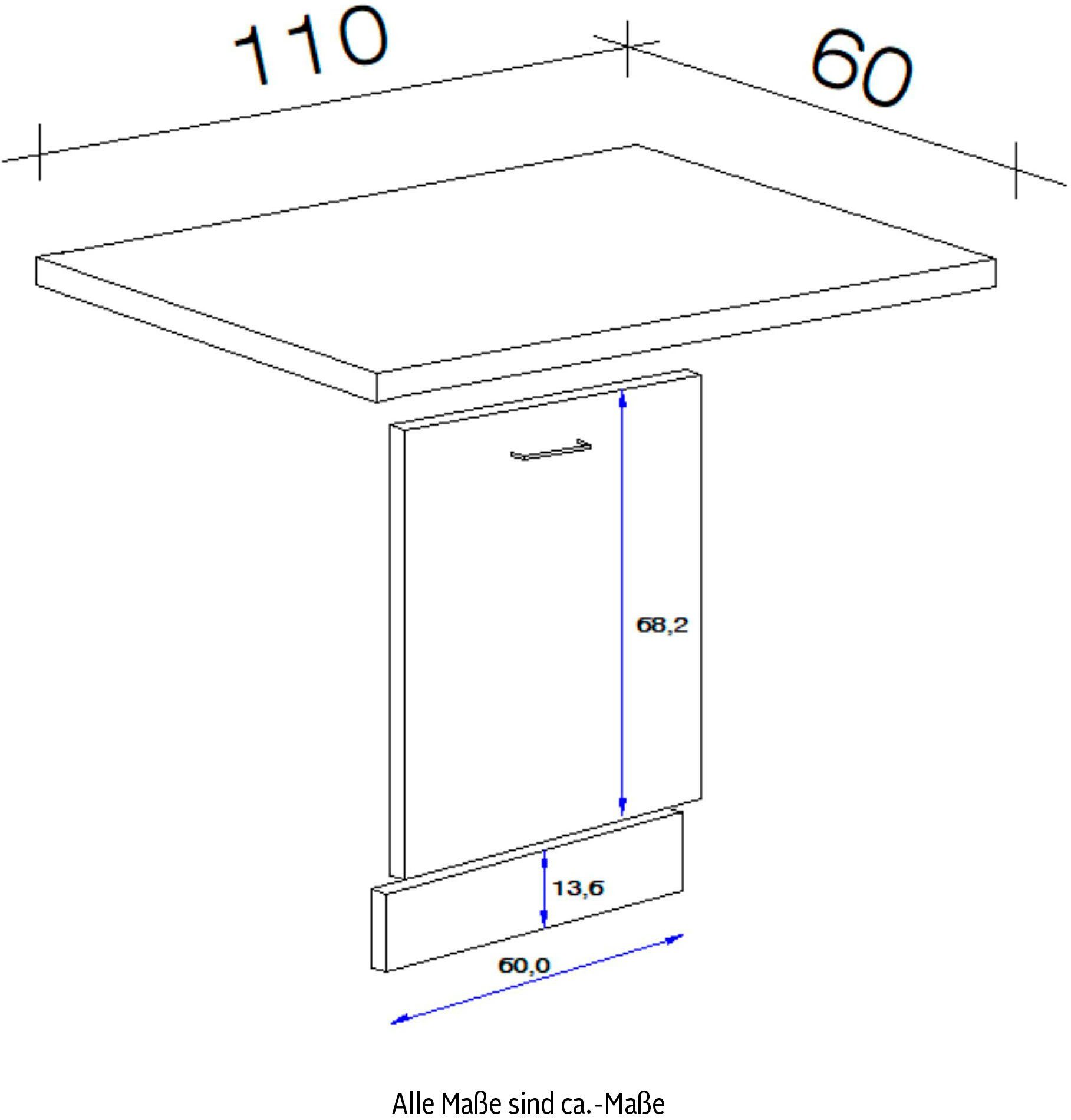 x 86 H T) 60 (B 110 cm x Flex-Well Kopenhagen, x Frontblende x