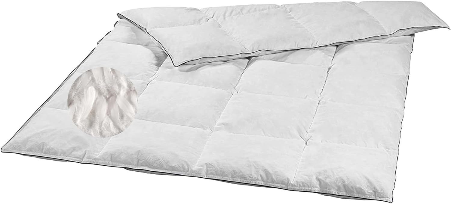 sleepling Daunenbettdecke als Kassettendecke, Füllung: 90% Daunen / 10% Federn, Bezug: 100% Baumwolle, ÖKO-TEX STANDARD 100, ganzjährige Winterbettdecke, reines Naturprodukt