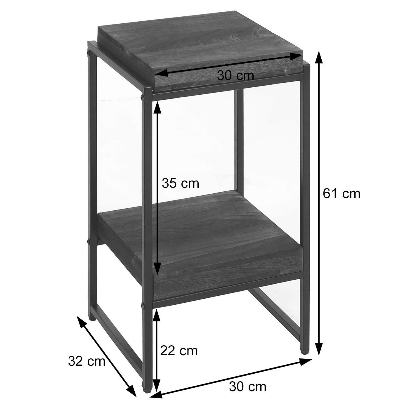 MCW Blumentisch cm MCW-K71-B, Pflegeleichte Oberfläche, Dicke Fußbodenschoner 5 Holzplatte, dunkelgrau Inkl