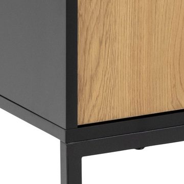 ACTONA GROUP Sideboard (1), schwarze Kontrastrahmen, 4 Türen und 2 Einlegeböden, Breite 80 cm