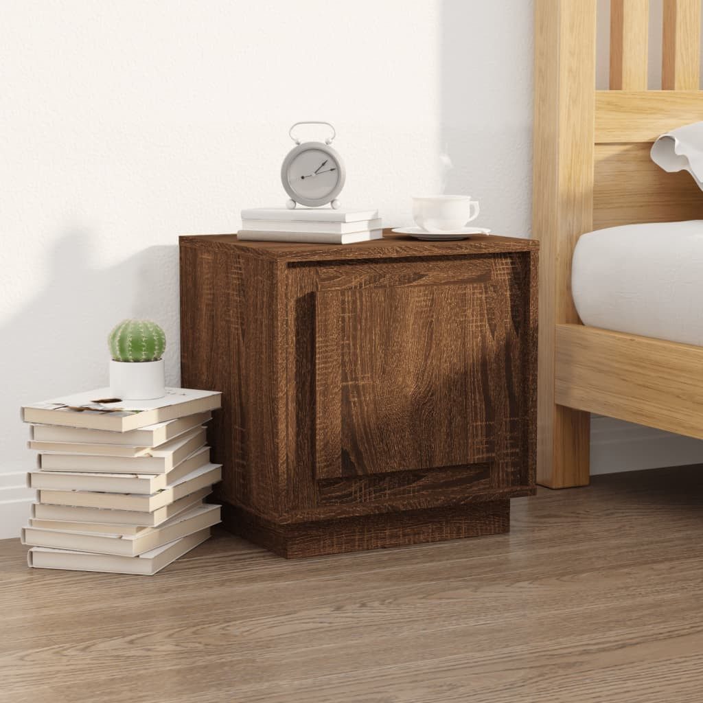 vidaXL Nachttisch NA Nachttisch Braun Eichen-Optik 44x35x45 cm Holz Nachtkonsole Nachtsc
