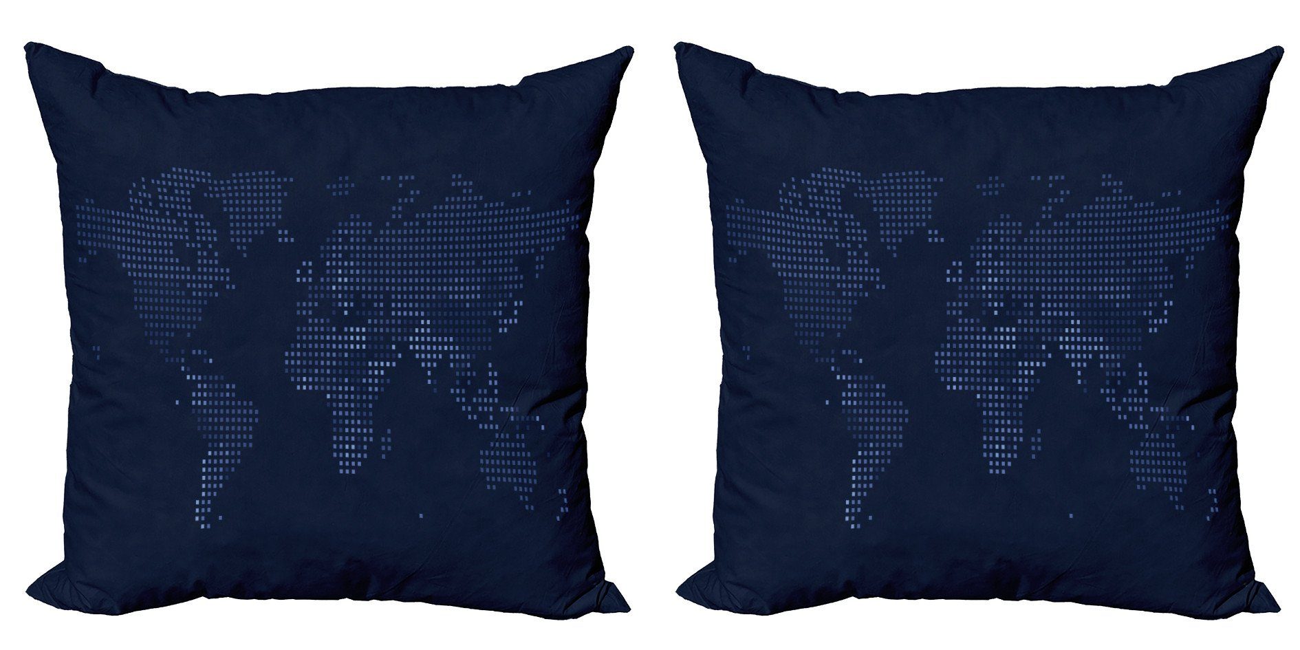 Abakuhaus Kissenbezüge Modern Accent Doppelseitiger Digitaldruck, (2 Stück), Dunkelblau Modern World Web Dots