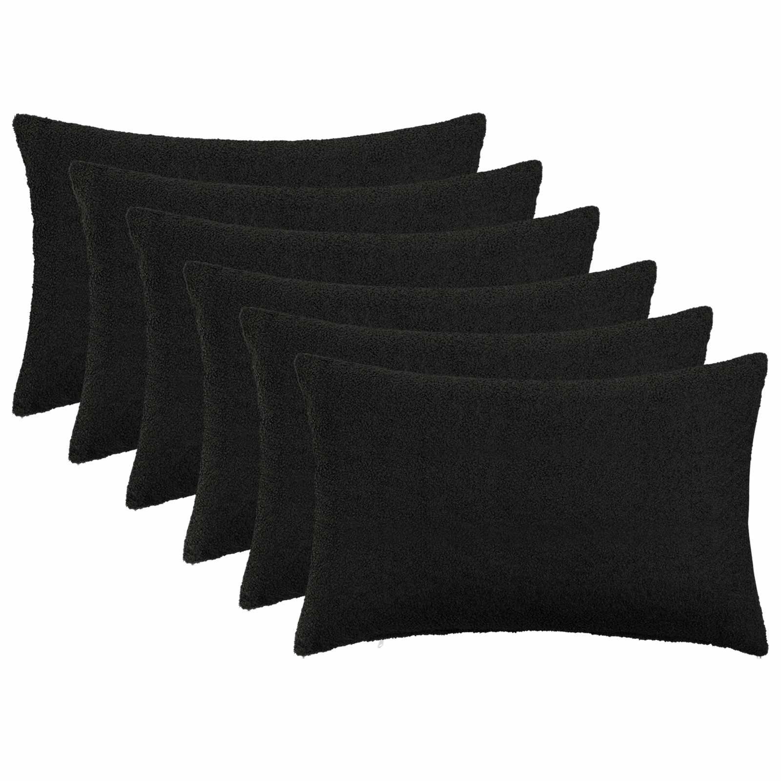 vidaXL Kissenbezug Kissenbezug 6 pcs HEERLEN Schwarz 30 x 50 cm Bouclé, (6 Stück)