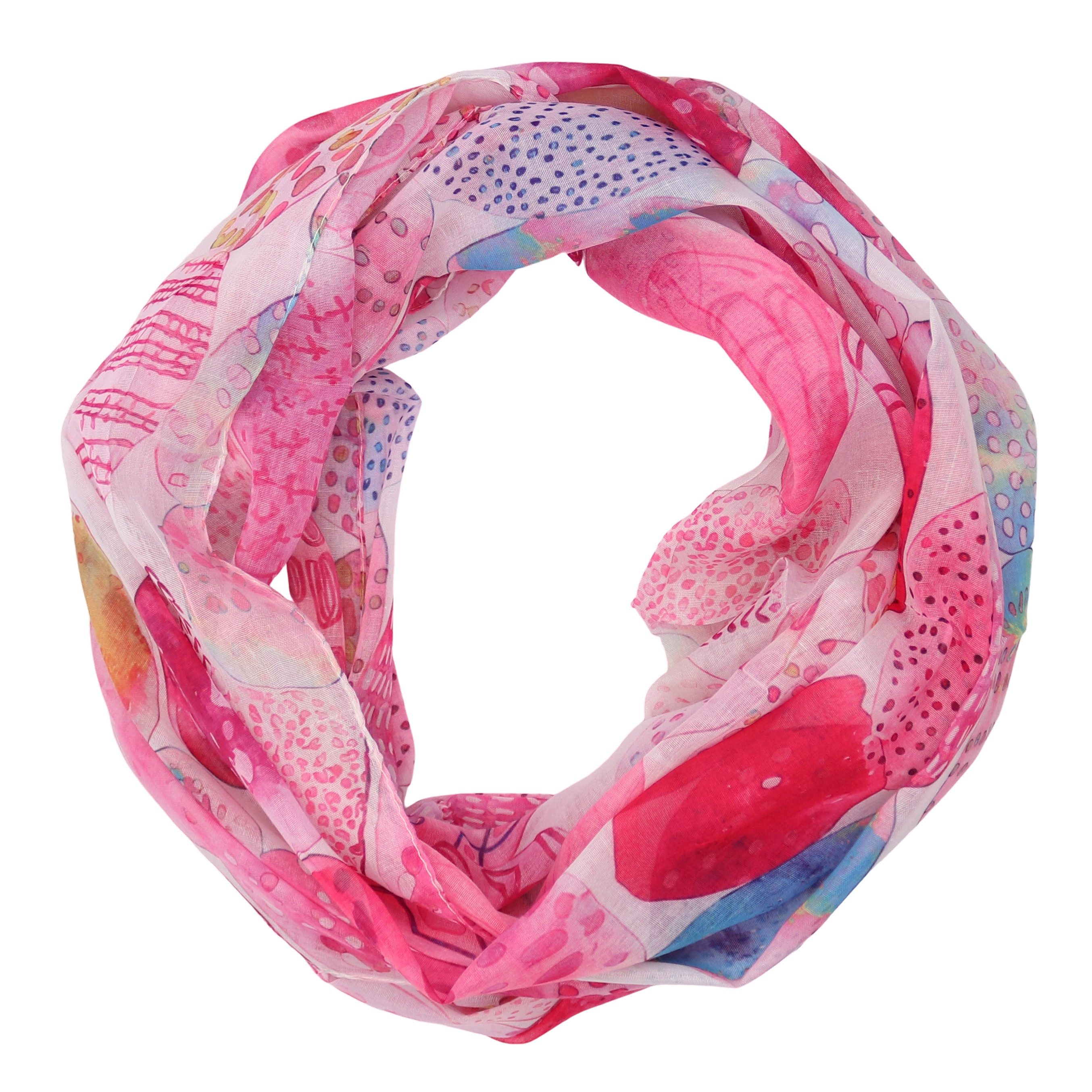 MIRROSI Loop Damen Schal mit Tollem Muster Weich aus 100% Viskose, Schlauchschal, (ca. 160x48cm, zweimal um den Hals wickelbar), Damen Halstuch Stola ideal für Frühling,Sommer, Herbst