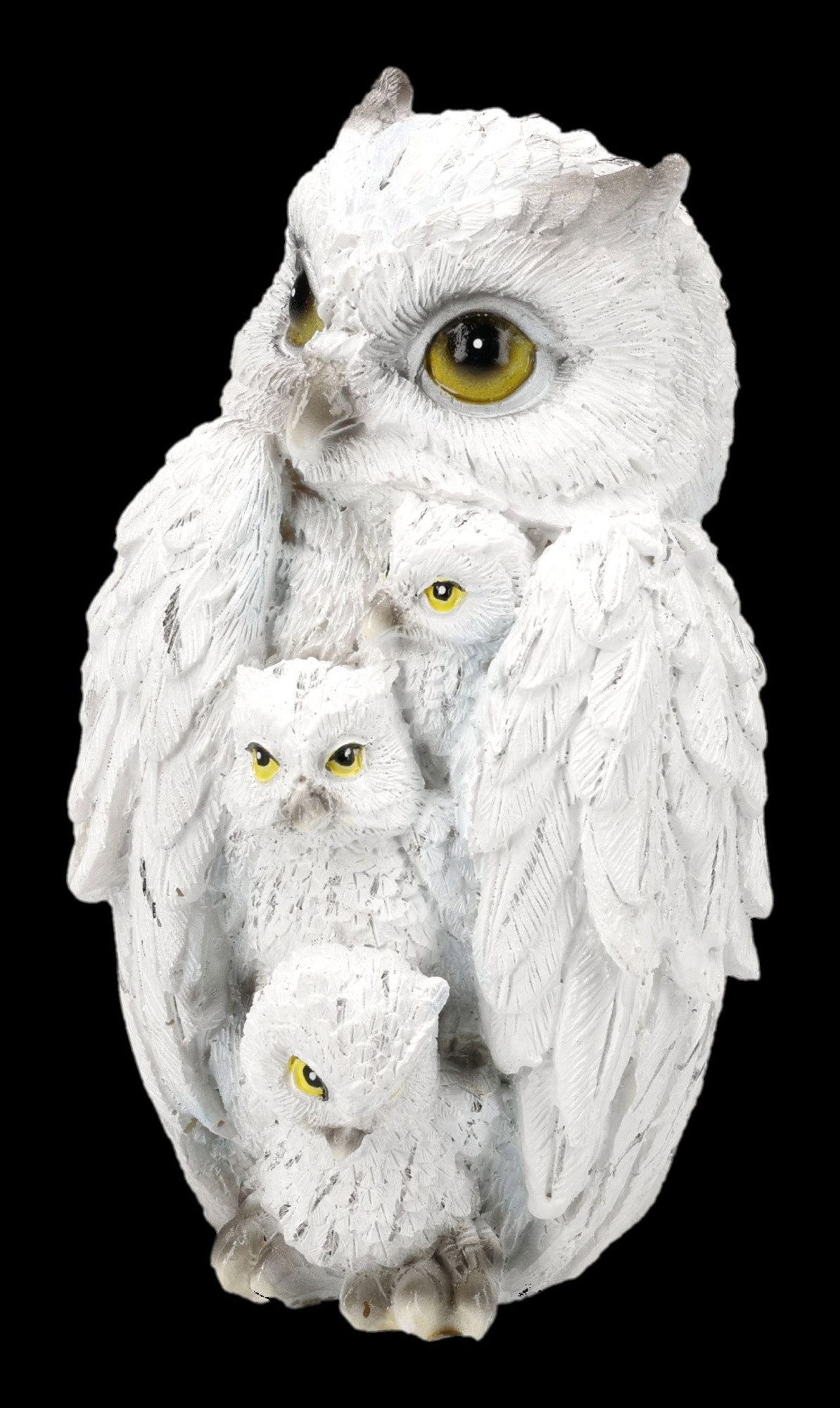 Figuren Shop GmbH Tierfigur Schneeeulen Figur – Eulenfamilie Statue Tierfigur Dekofigur 13 cm – Bild 3 von 5