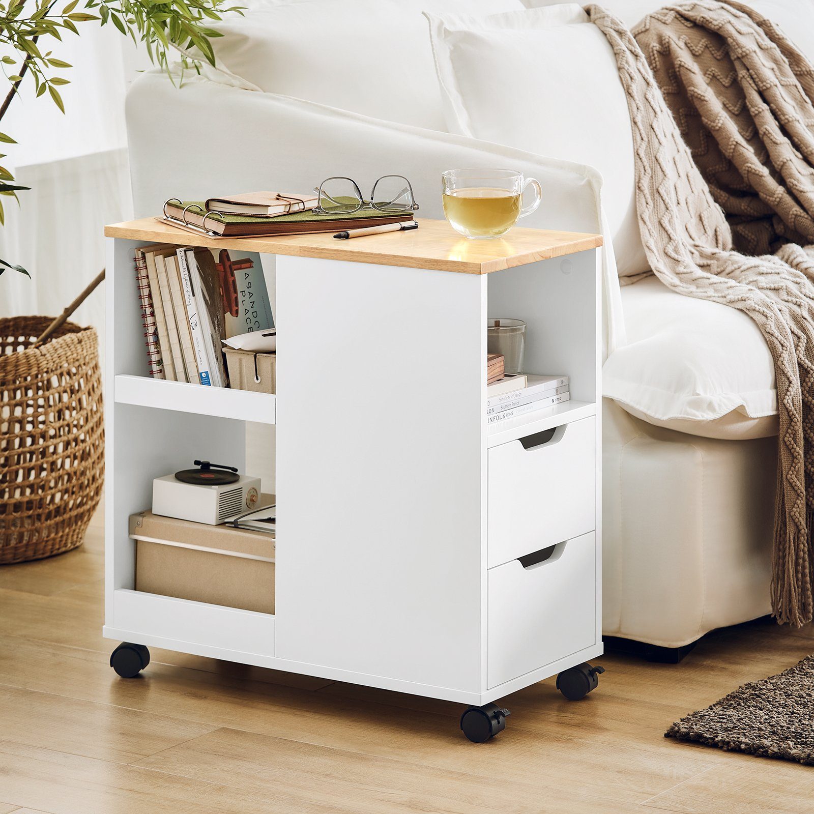 SoBuy Beistellwagen FBT130, Druckertisch mit Schublade günstig online kaufen