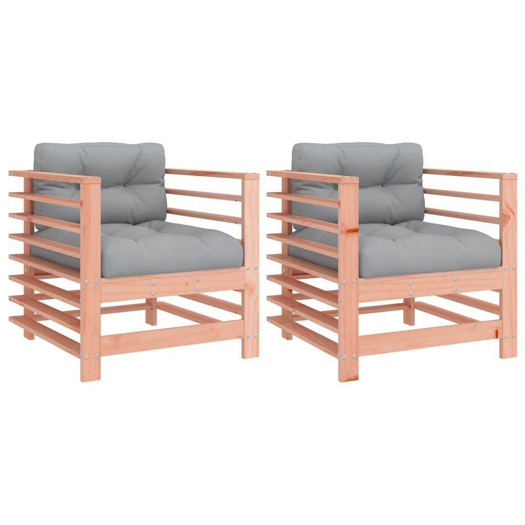 vidaXL Sofaelement Gartenstühle mit Kissen 2 günstig online kaufen