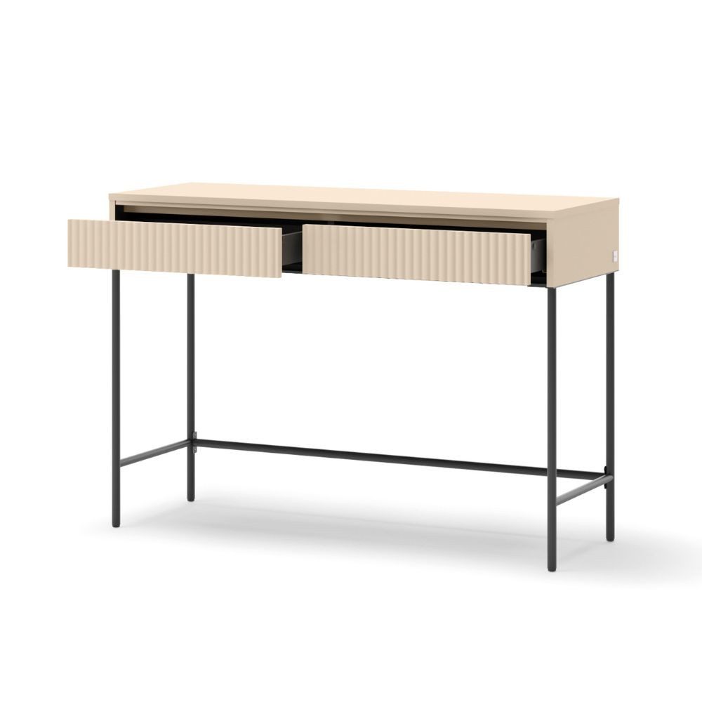 Compleo Schminktisch mit Spiegel FLORE, Modern design,geriffelter Front, ideale Set für Flur oder Schlafzimmer