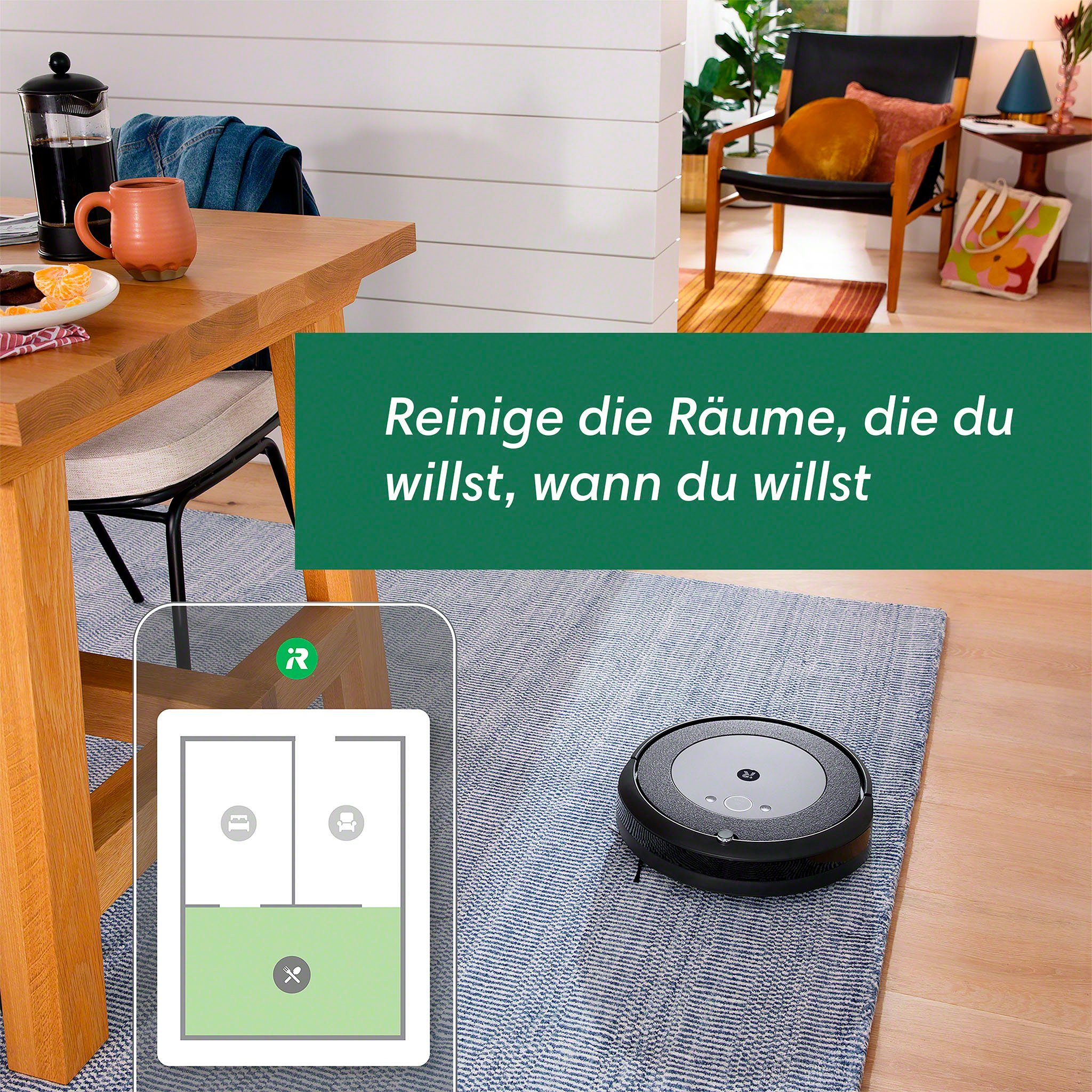 (i5154), beutellos, Einzelraumkartierung, Saugroboter Roomba i5 App-/Sprachsteuerung iRobot