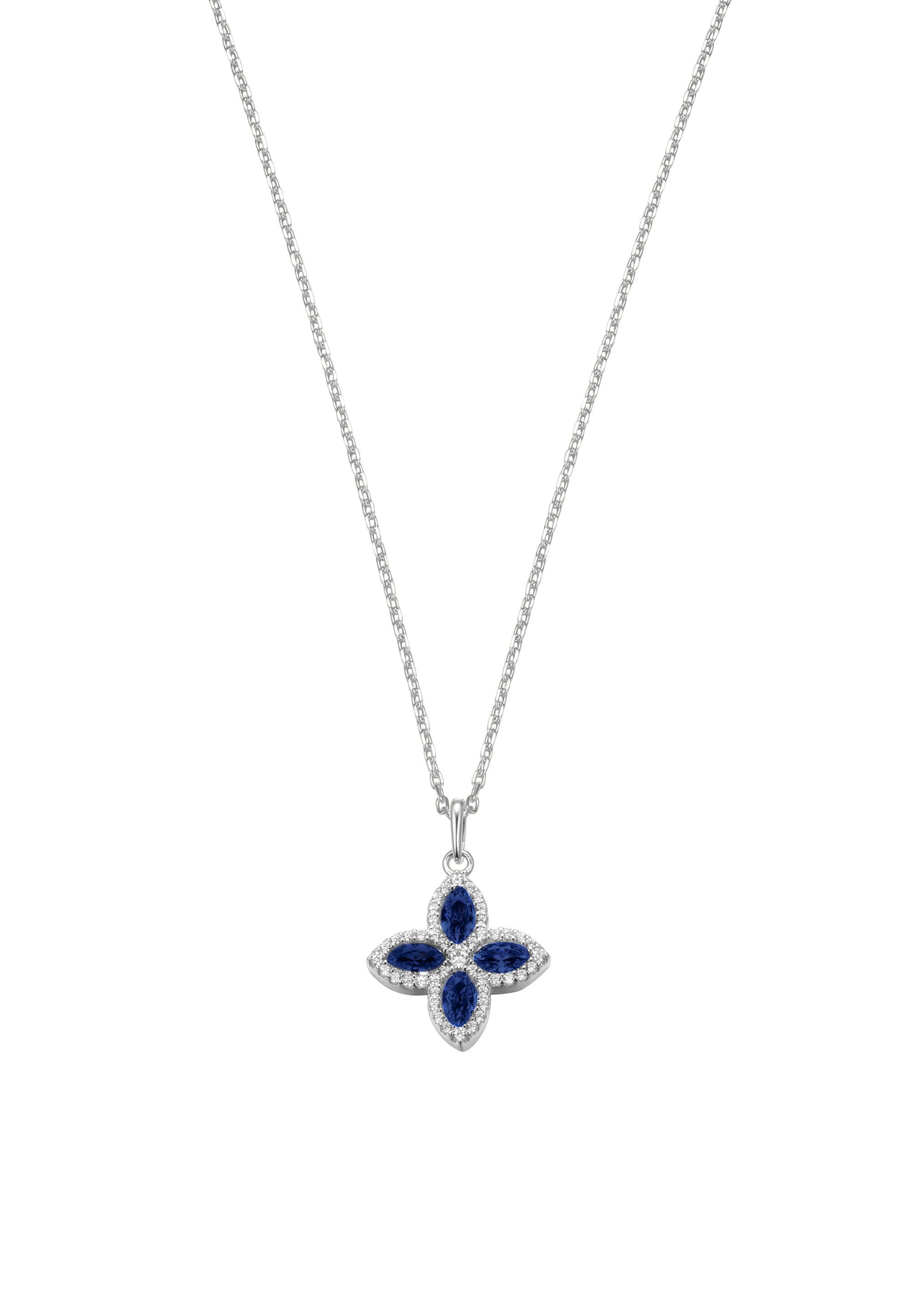 NANA KAY Kette ohne Anhänger Pretty Petals, mit farblosem Stein und blauem Stein