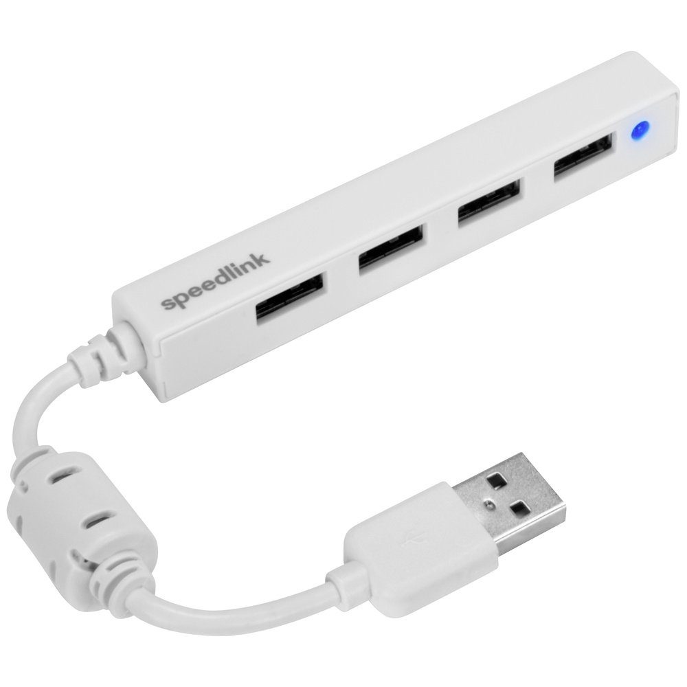 USB-Verteiler SpeedLink Snappy Slim 4 Port USB 2.0-Hub Weiß