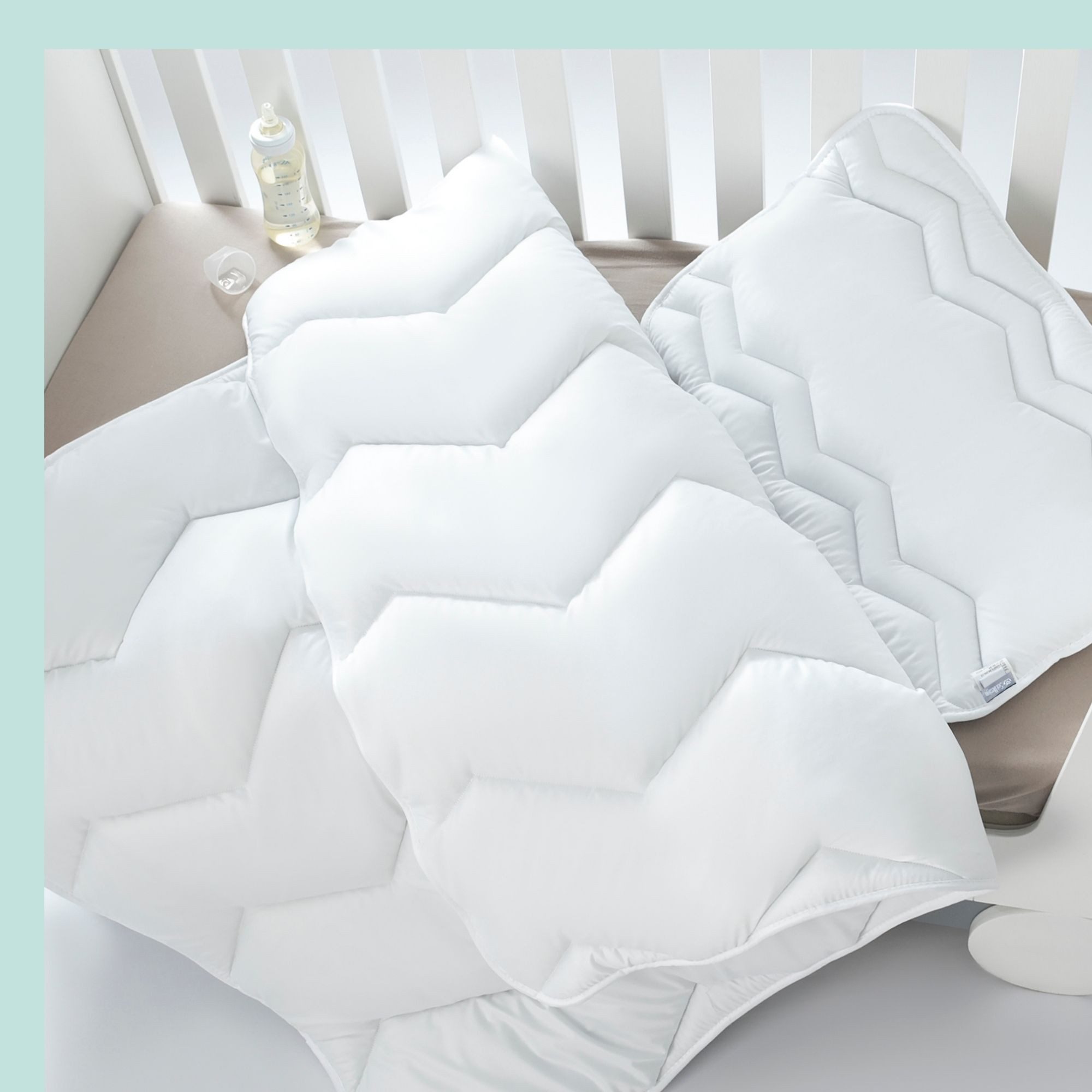 SEI Design Babybettdecke Baby Kinder Bett-Set Decke 100x135 + Kissen 40x60, Füllung: Polyester, Bezug: weichste Mikrofaser, Kochfest – Bild 4 von 5