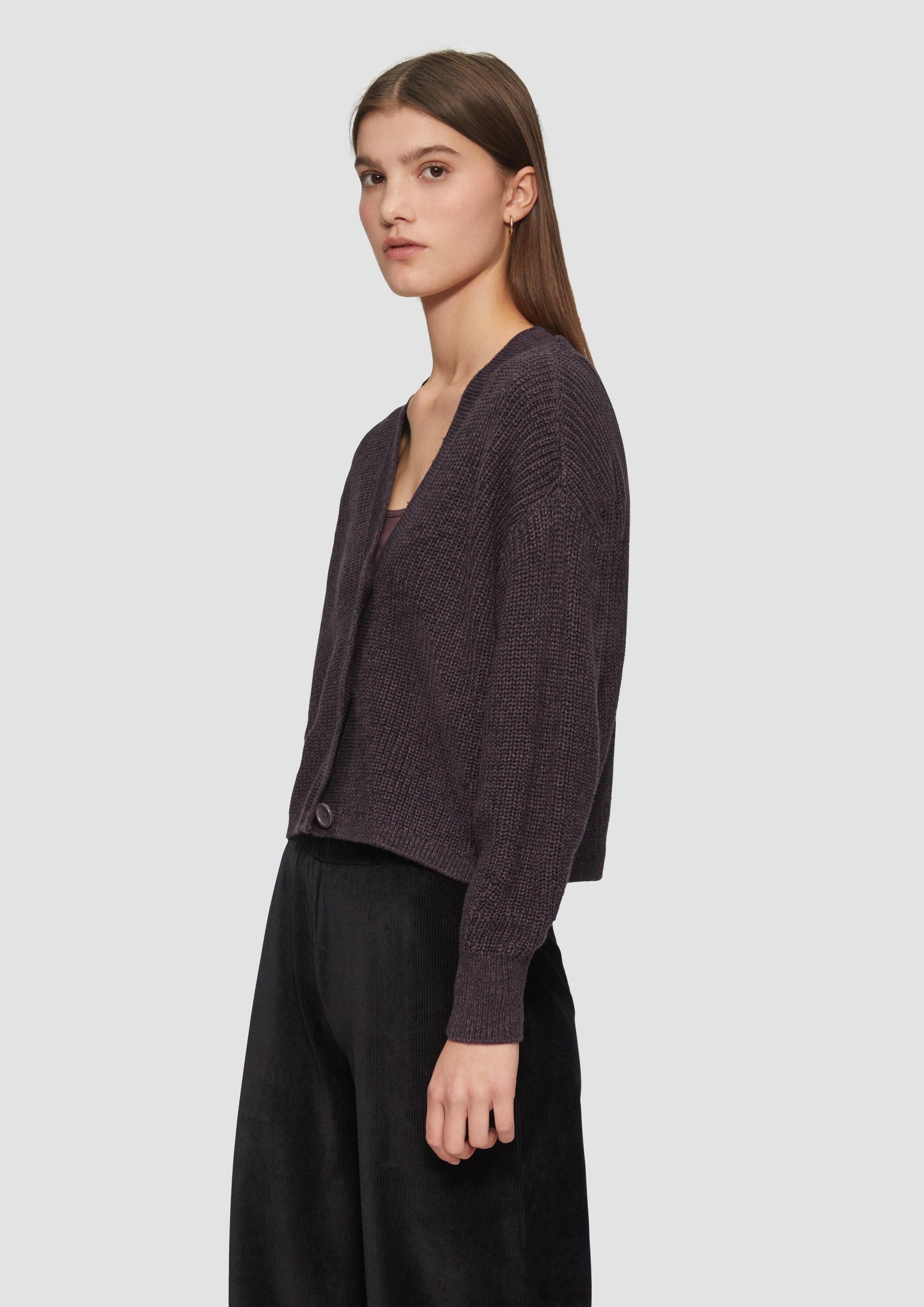 QS Cardigan Strickjacke Kurze Strickjacke aus Baumwollmix mit Knöpfen günstig online kaufen