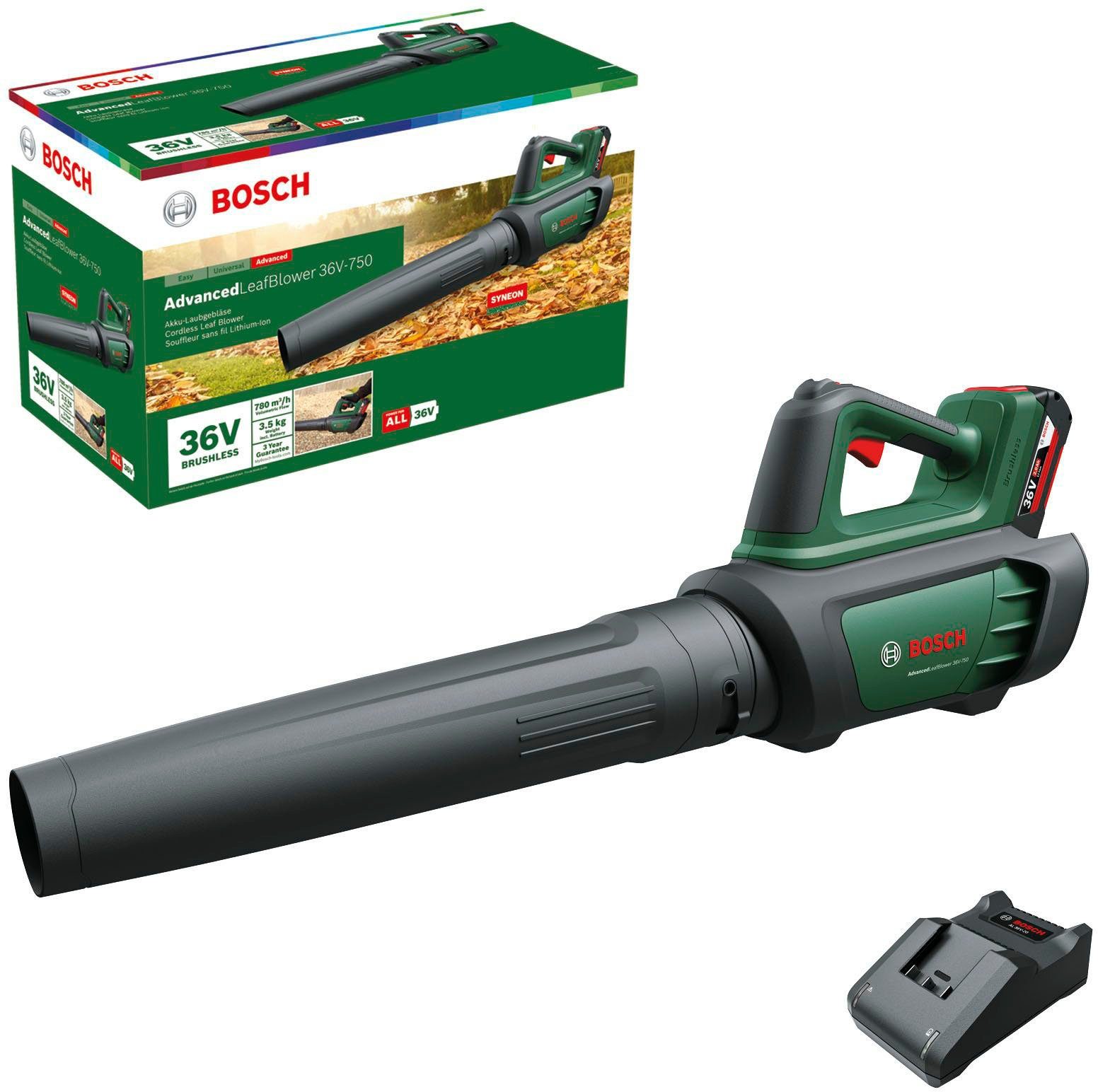 Bosch Home & Garden Akku-Laubbläser AdvancedLeafBlower 36V-750, mit Akku 36V/2,0 Ah und Ladegerät