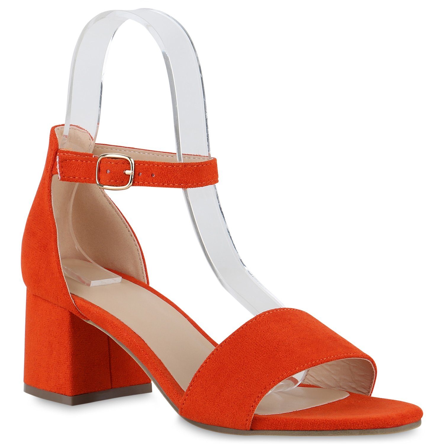VAN HILL 837601 Orange Schuhe Velours Sandalette