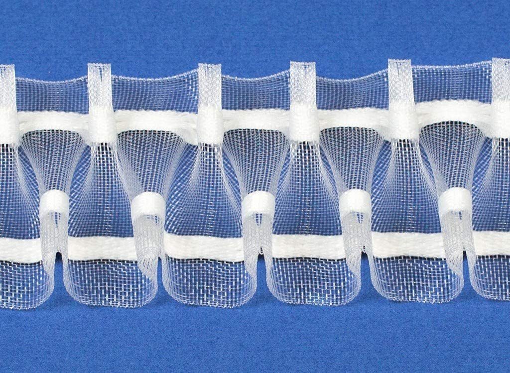 rewagi Gardine Smokfaltenband, Teiltransparent / Breite: 50mm - L078, Verkaufseinheit: 5 Meter